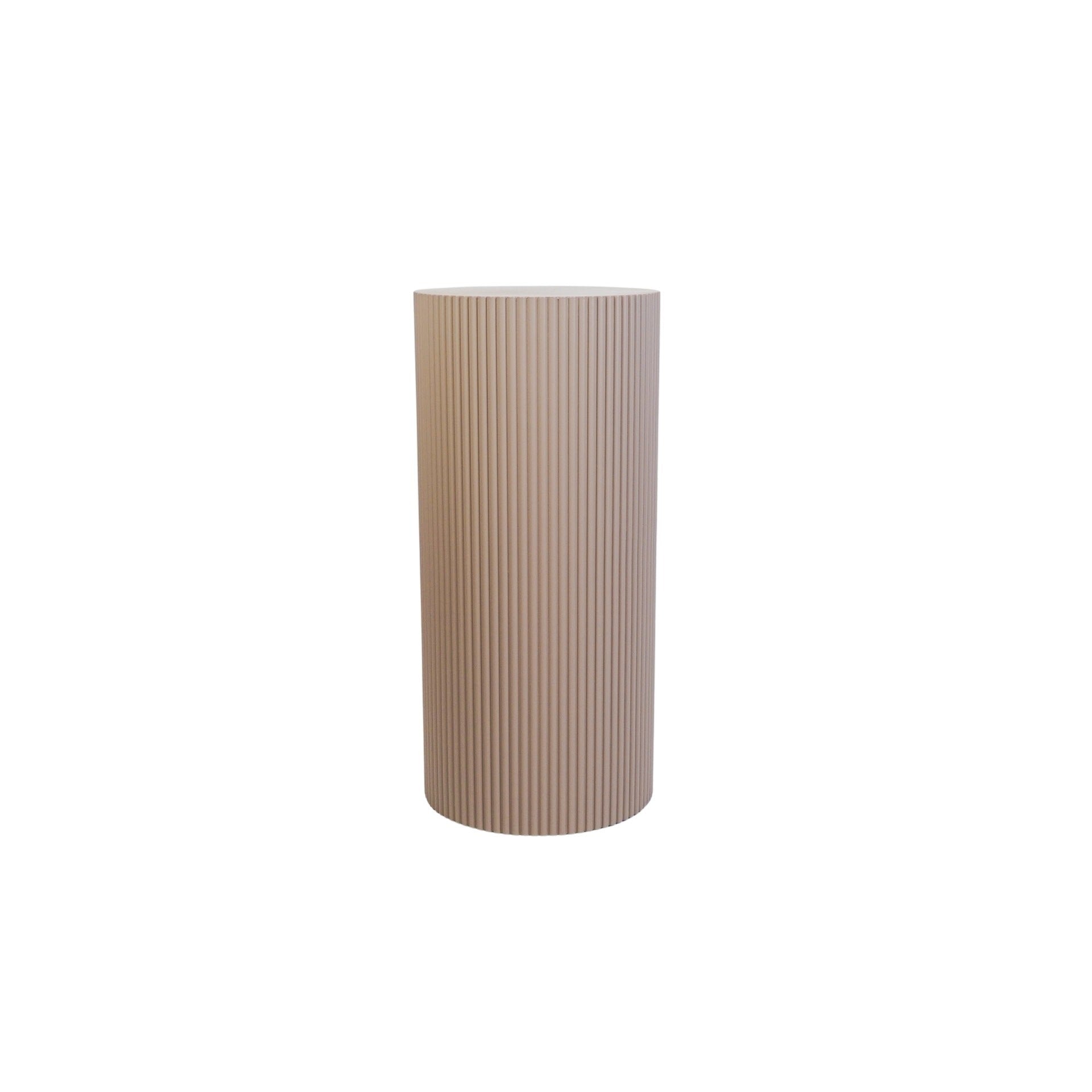Bijzettafel /Pilaar- Cilinder - MDF - Taupe - 30x30x65cm