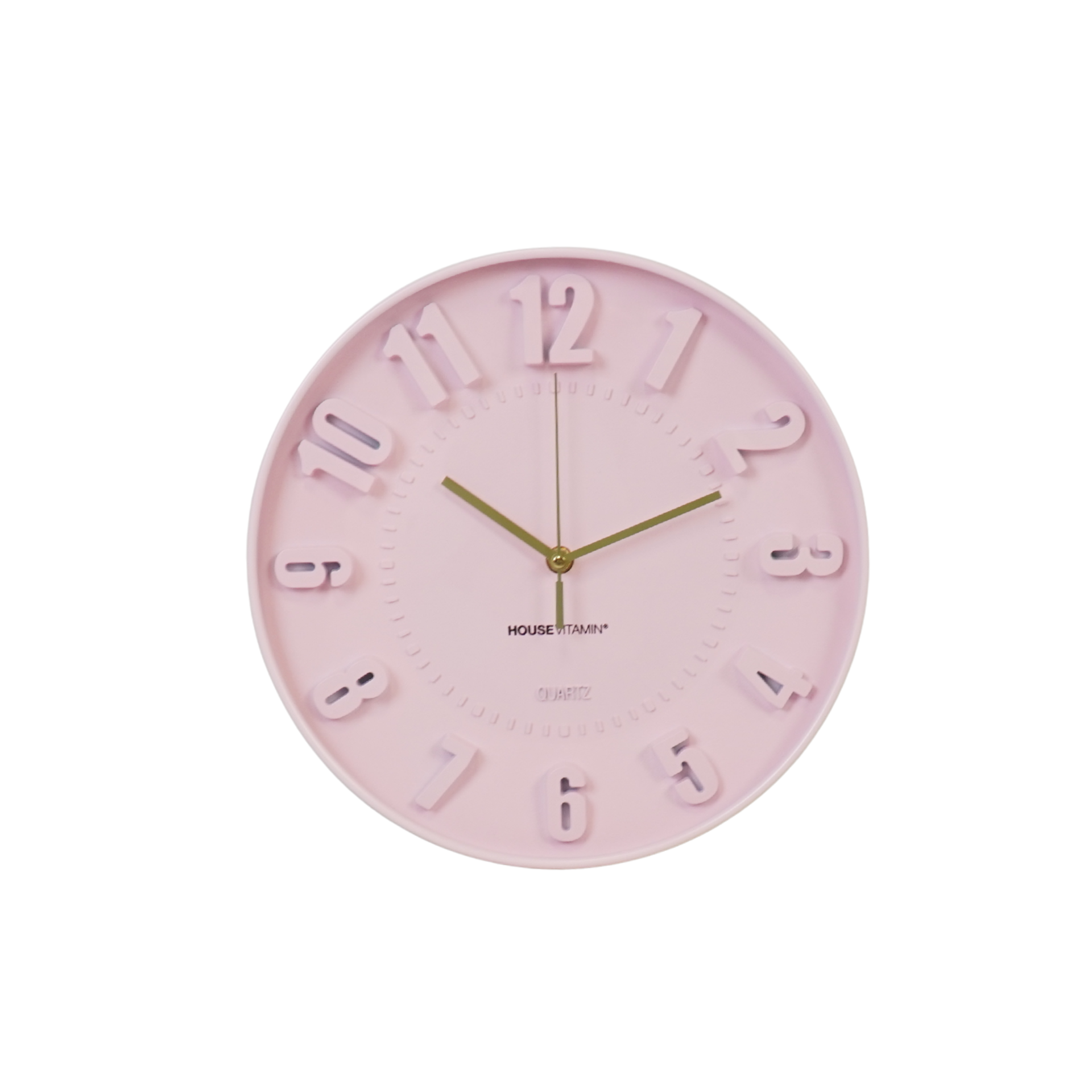 Klok- Wandklok Cijfers- Licht Roze- 30x30x4cm