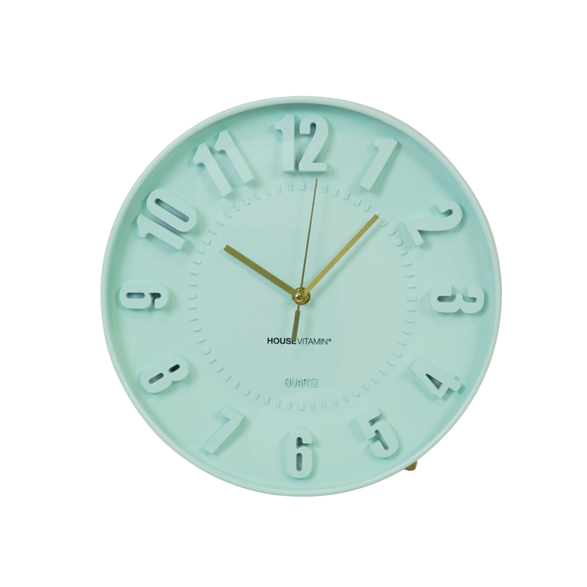 Klok- Wandklok Cijfers- Mint Groen- 30x30x4cm
