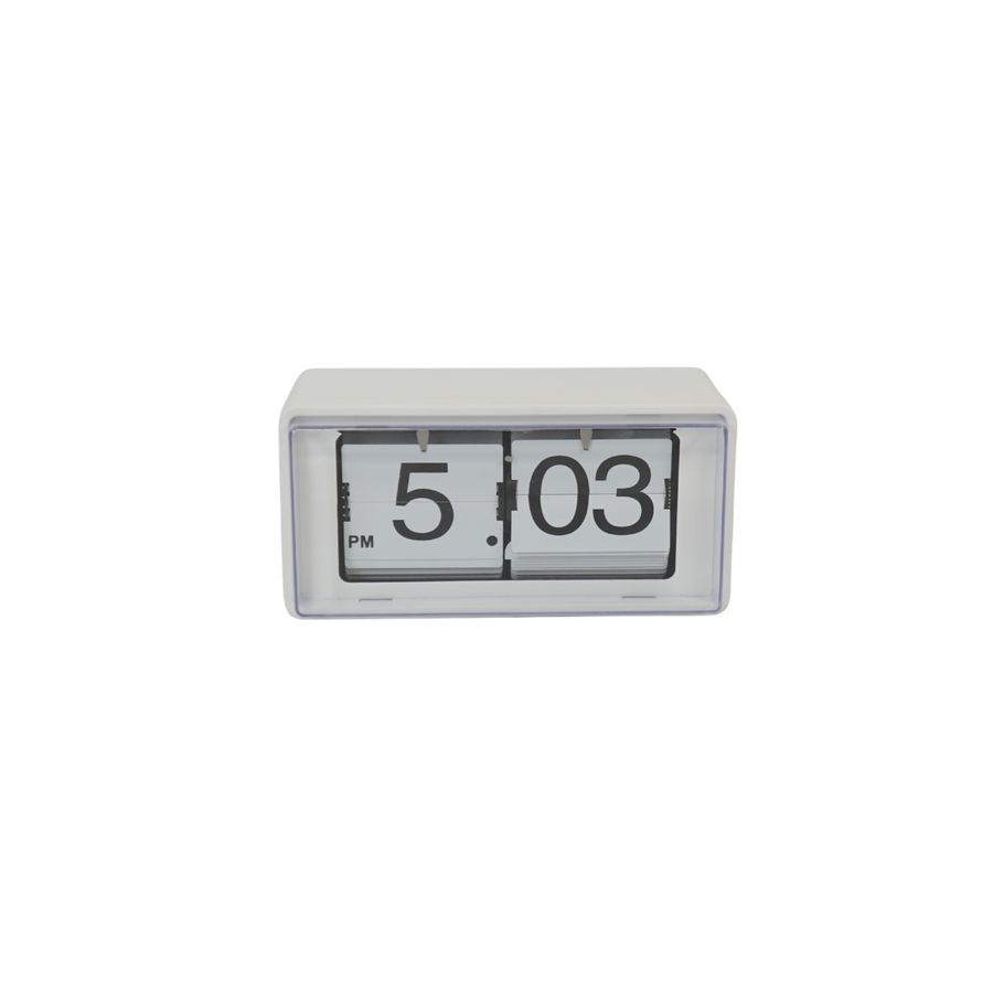Klok- Kast Klok Flip Over- Wit - 22x13x11,5cm
