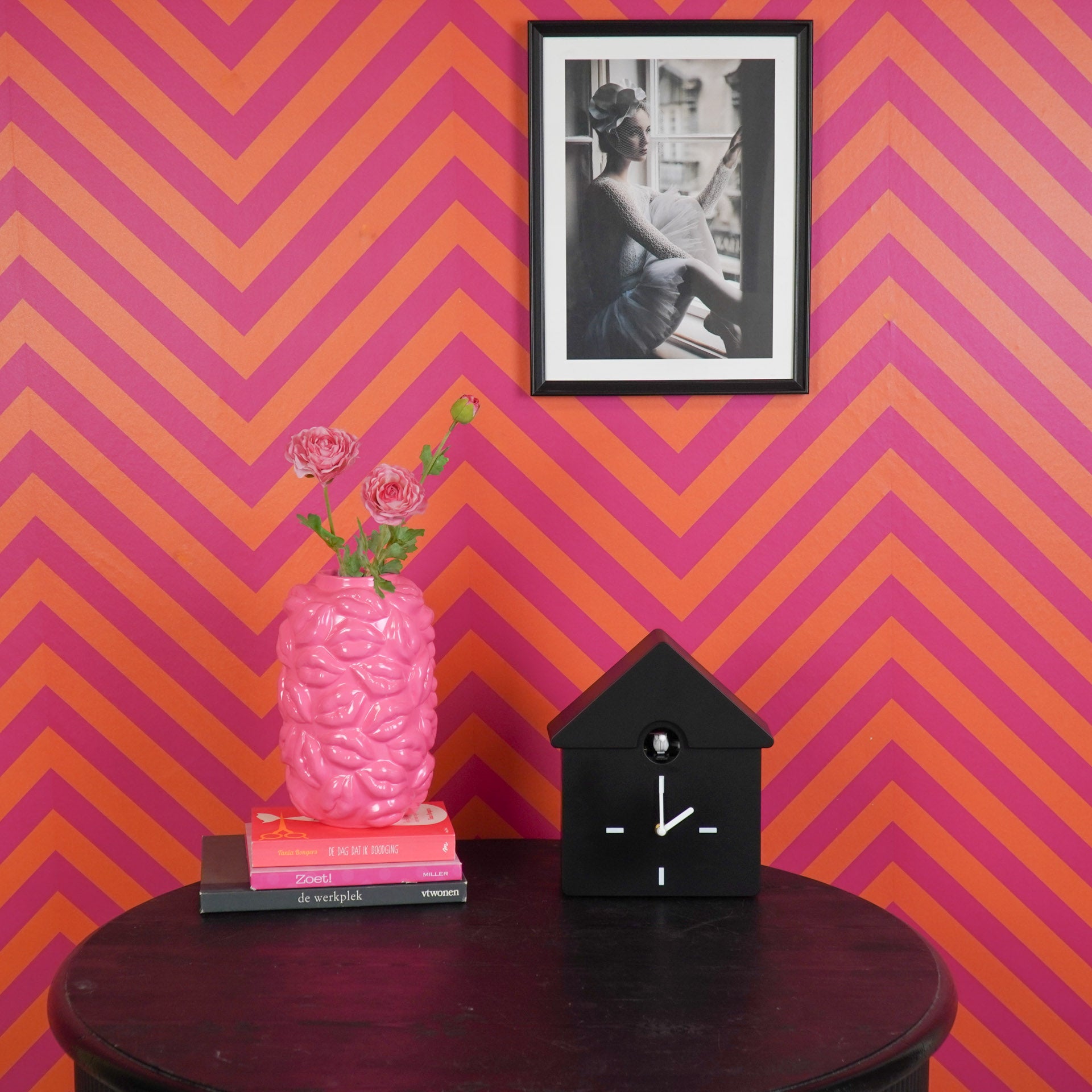 Klok- Wandklok Koekoeksklok- Zwart- 24x27x9cm