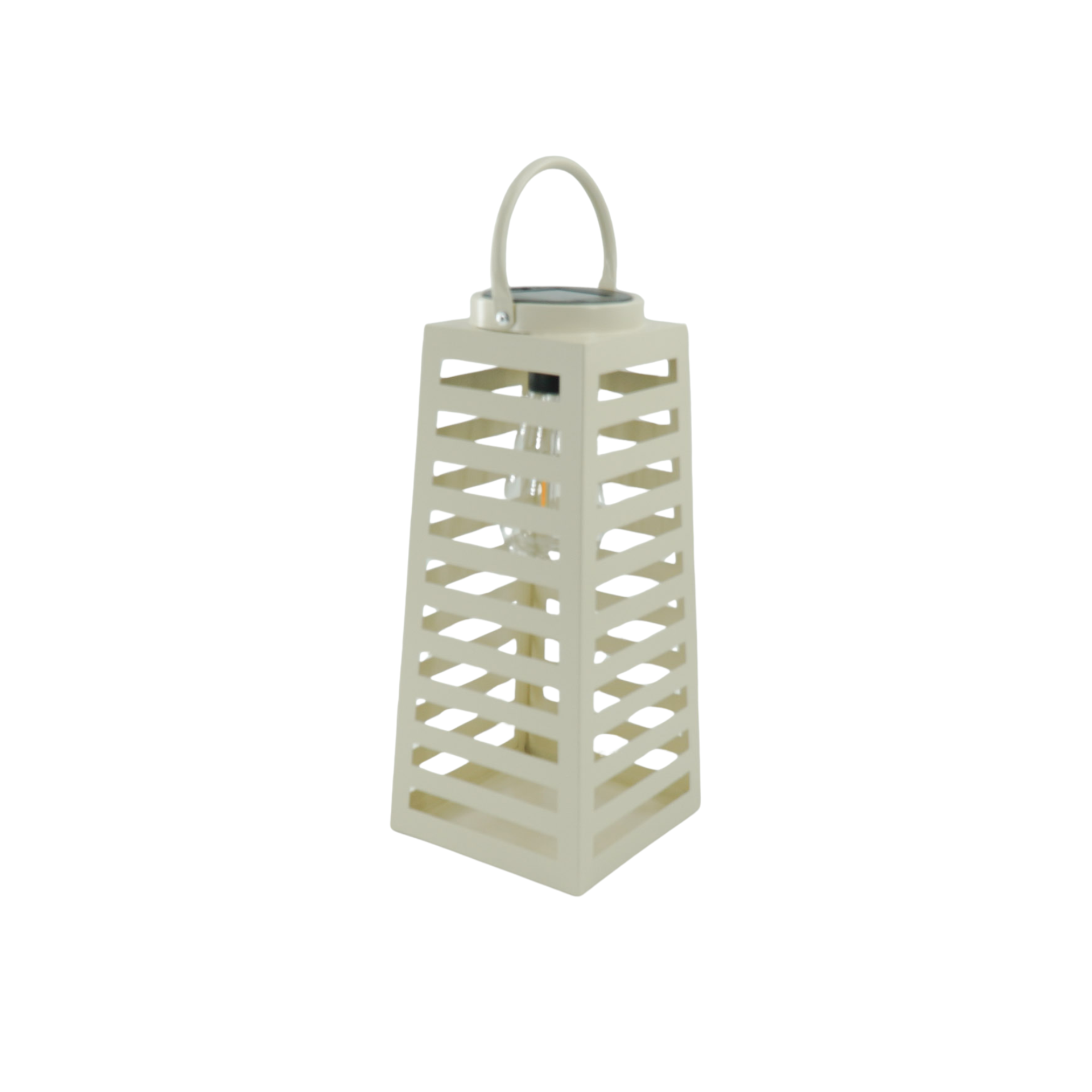 Lamp- Lantaarn/ Windlicht  - Solar - Metaal - Zand - 14x14x32,5cm