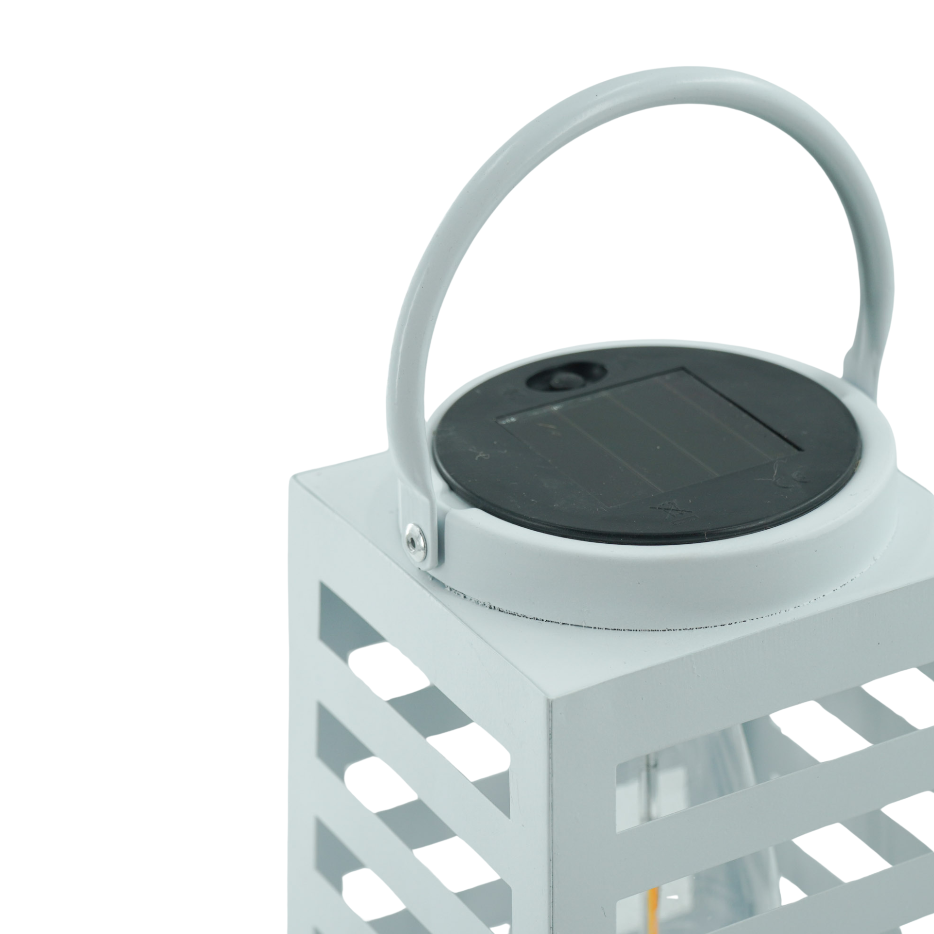 Lamp- Lantaarn/Windlicht  - Solar - Metaal - Wit - 14x14x32,5cm