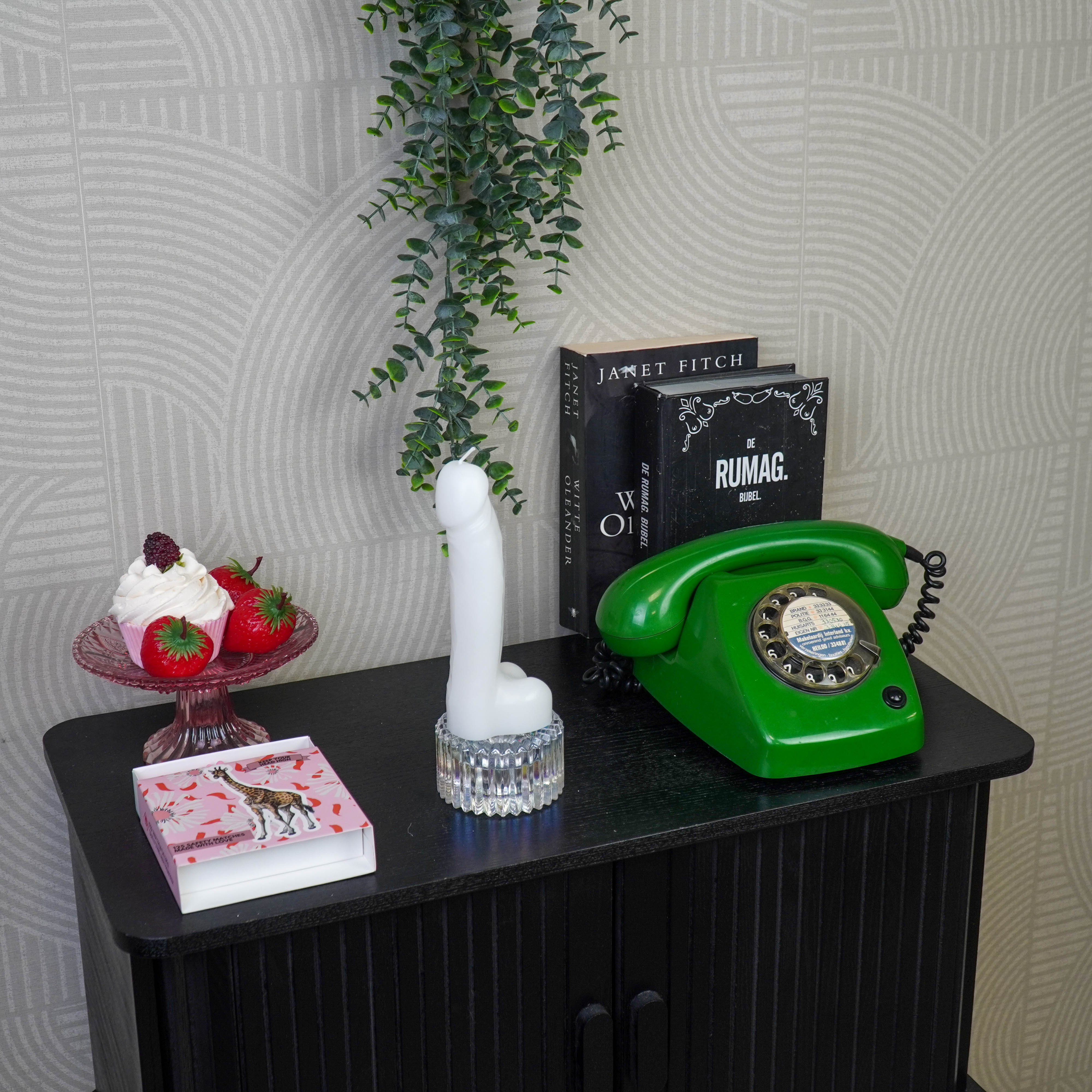 Kaars - Piemel - Wax - Wit - 160gram - 7x5,5x17cm