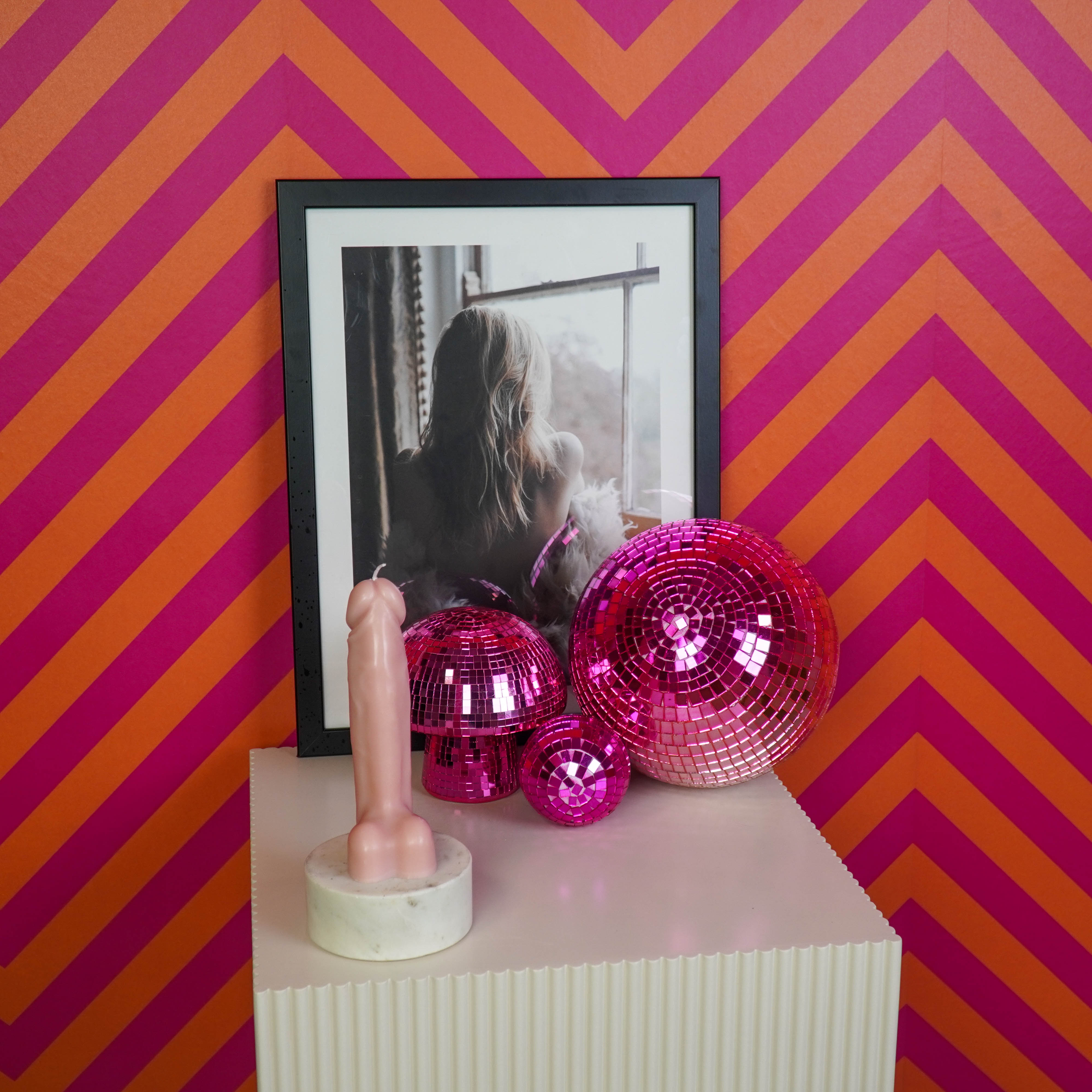 Kaars - Piemel - Wax - Roze - 160gram - 7x5,5x17cm