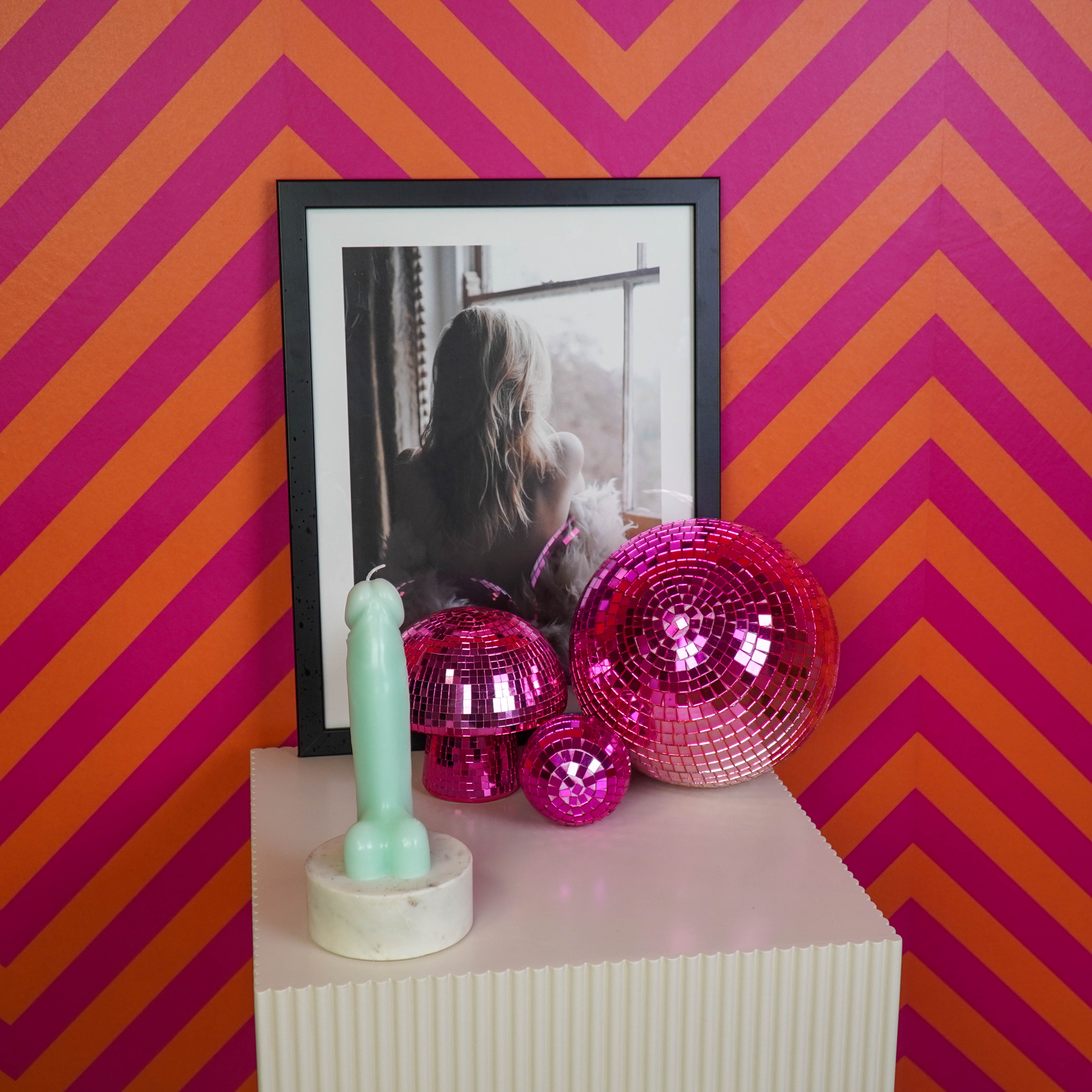 Kaars - Piemel - Wax - Mint - 160gram - 7x5,5x17cm