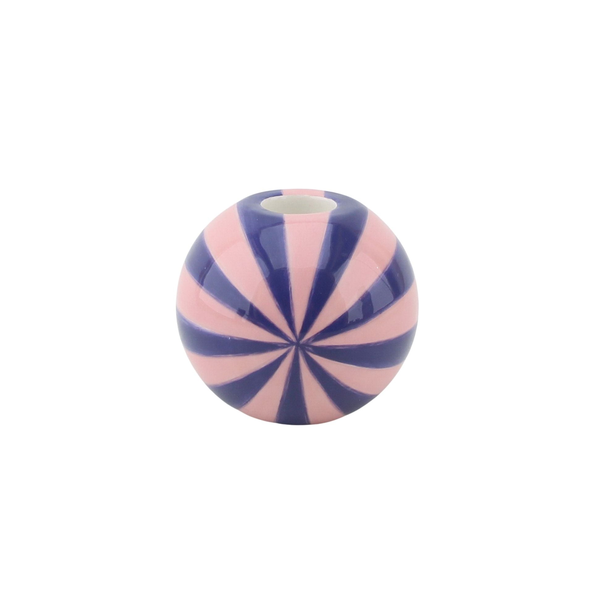 Kaarshouder - Kandelaar Swirl- Dolomiet - Roze/Violet - 7x7x7cm