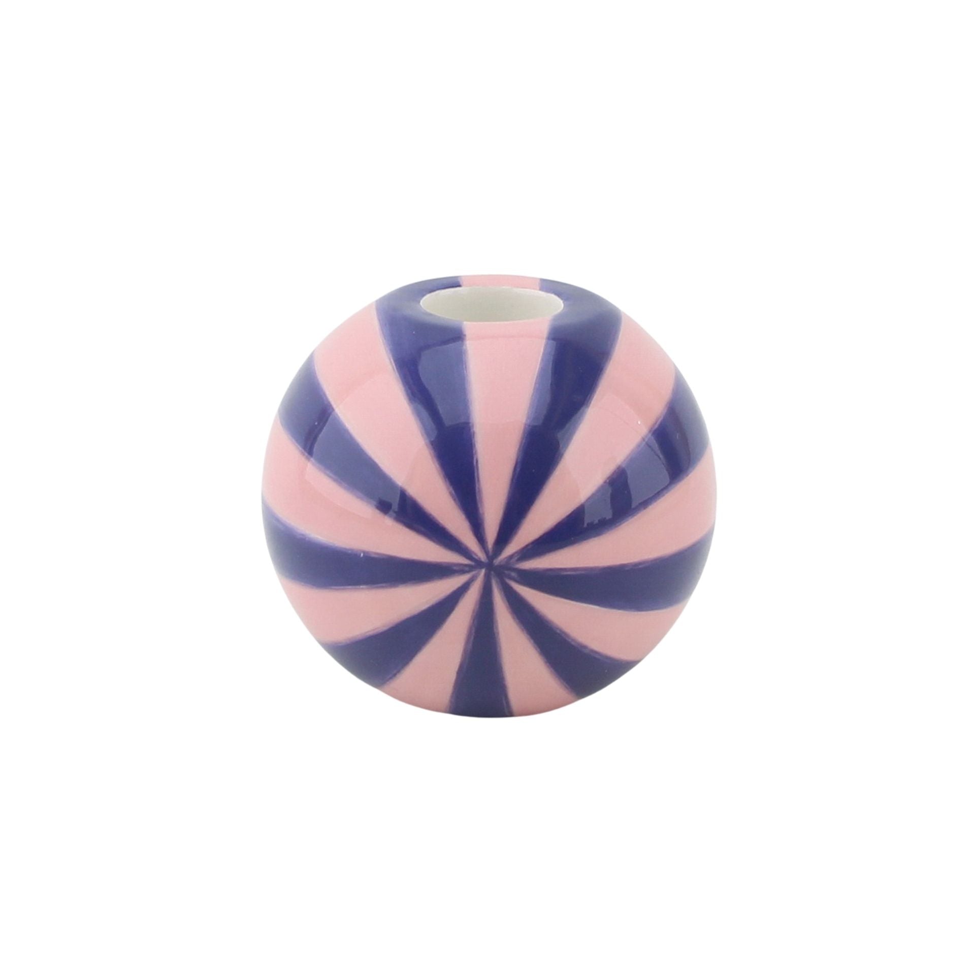 Kaarshouder - Kandelaar Swirl- Dolomiet - Roze/Violet - 10x10x10cm