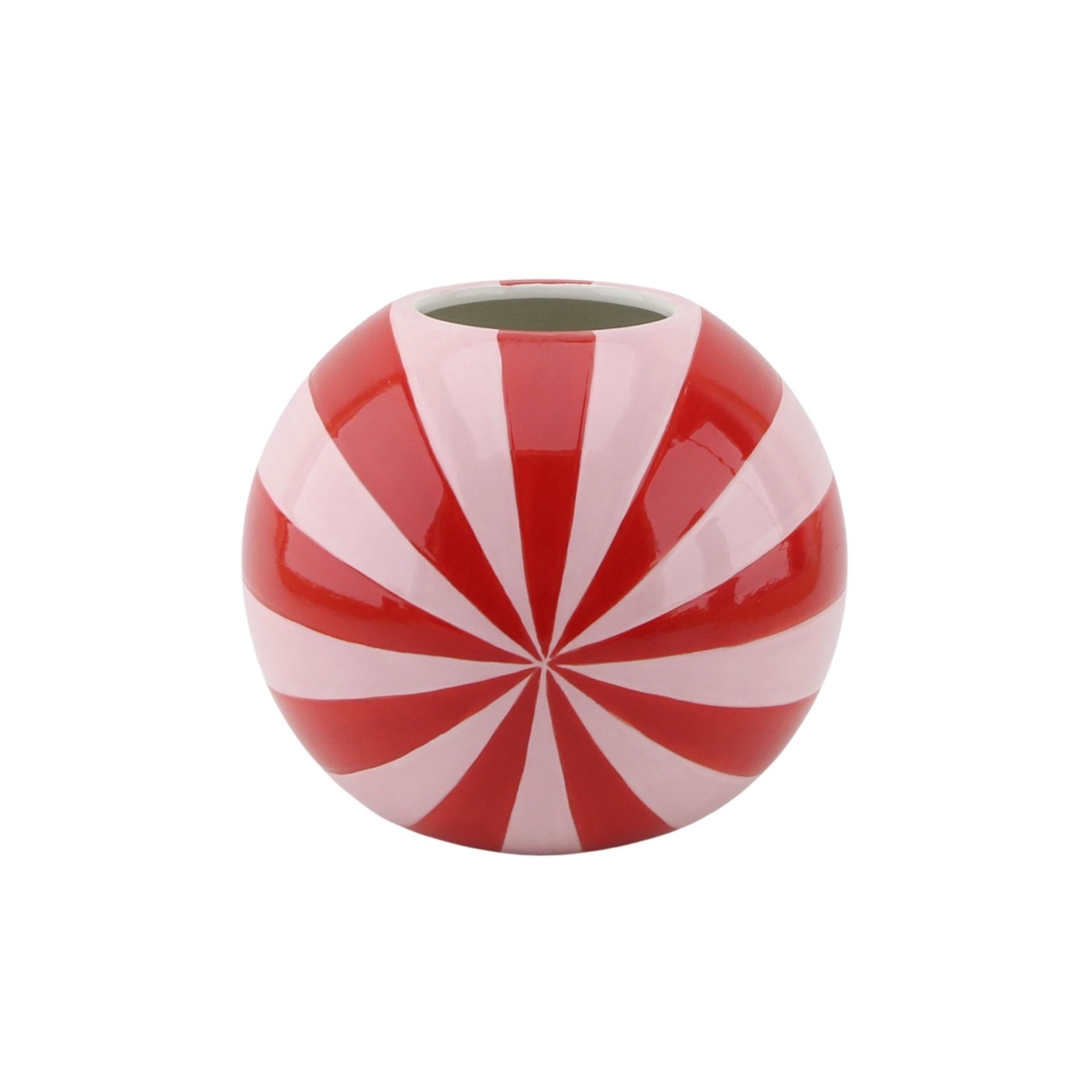 Vaas -Bloemenvaas Swirl - Dolomiet - Rood/Roze - 20x20x17cm