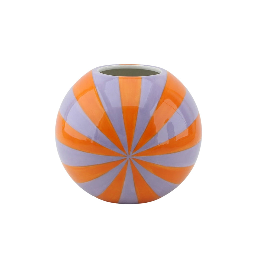 Vaas - Bloemenvaas Swirl - Dolomiet - Oranje/Lila - 20x20x17cm