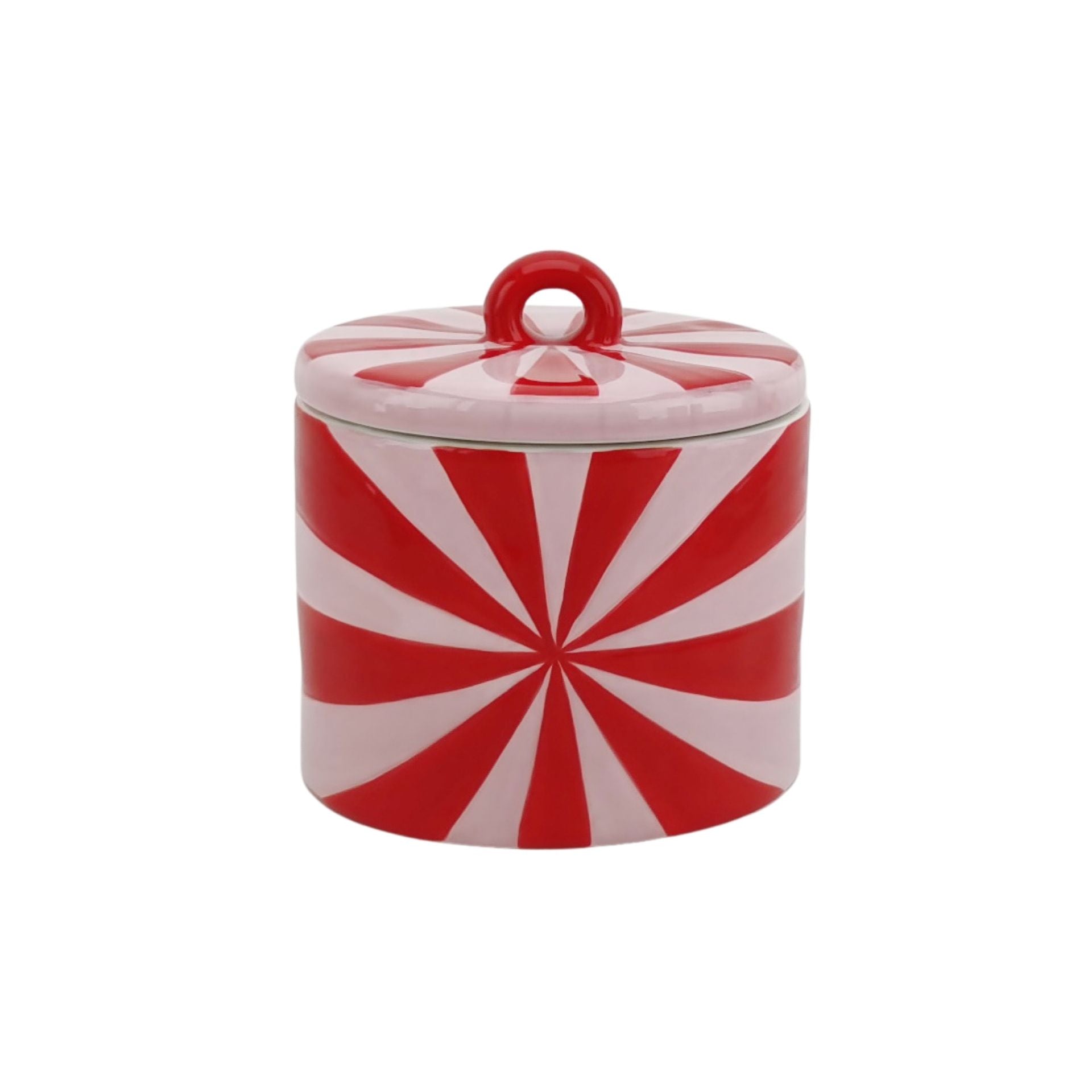 Sierpotje - Swirl- Dolomiet - Rood/Roze - 11x11x11,5cm