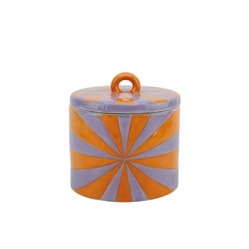 Sierpotje -Swirl- Dolomiet - Oranje/Lila - 11x11x11,5cm