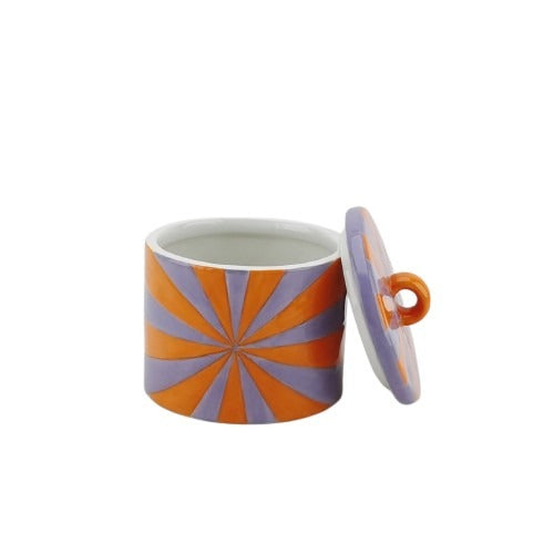 Sierpotje -Swirl- Dolomiet - Oranje/Lila - 11x11x11,5cm
