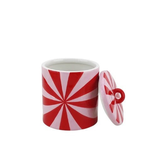 Sierpotje - Swirl- Dolomiet - Rood/Roze - 11x11x14,5cm