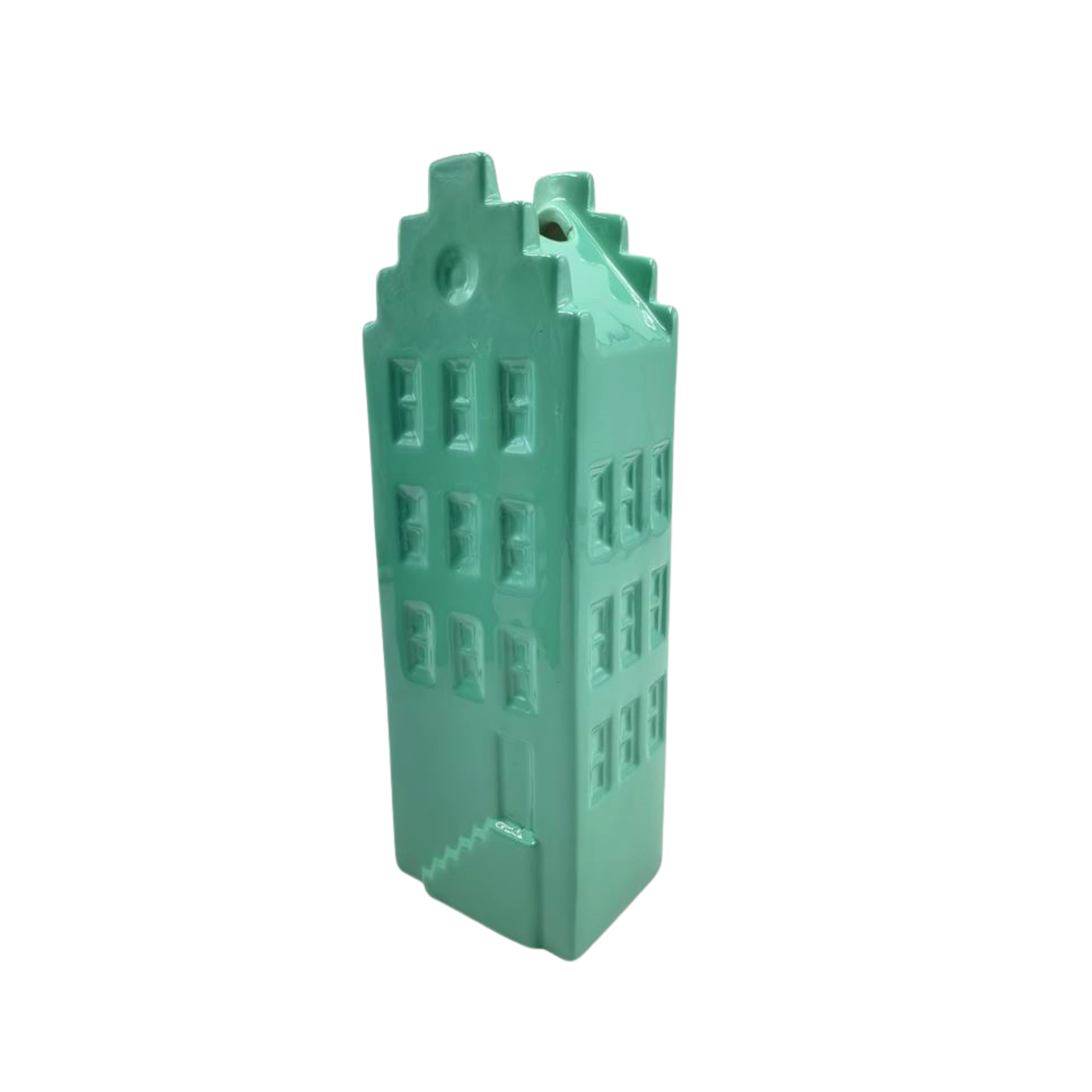 Bloemenvaas - Huis Vaas - Keramiek - Zee Groen - 5x4,5x14,5 cm