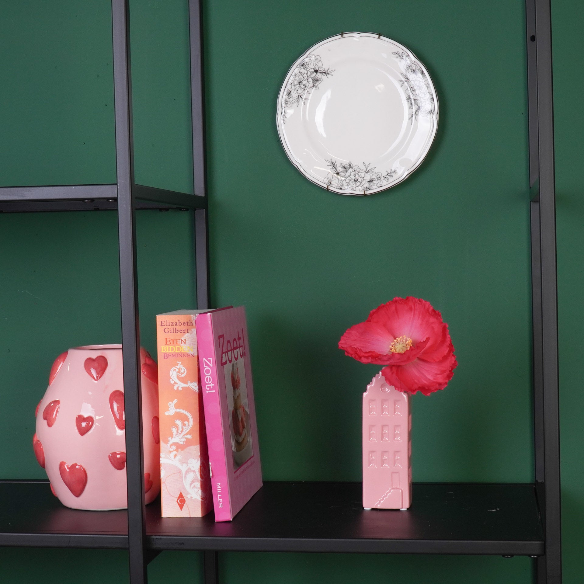 Bloemenvaas - Huis Vaas - Keramiek - Licht Roze - 5x4,5x14,5 cm