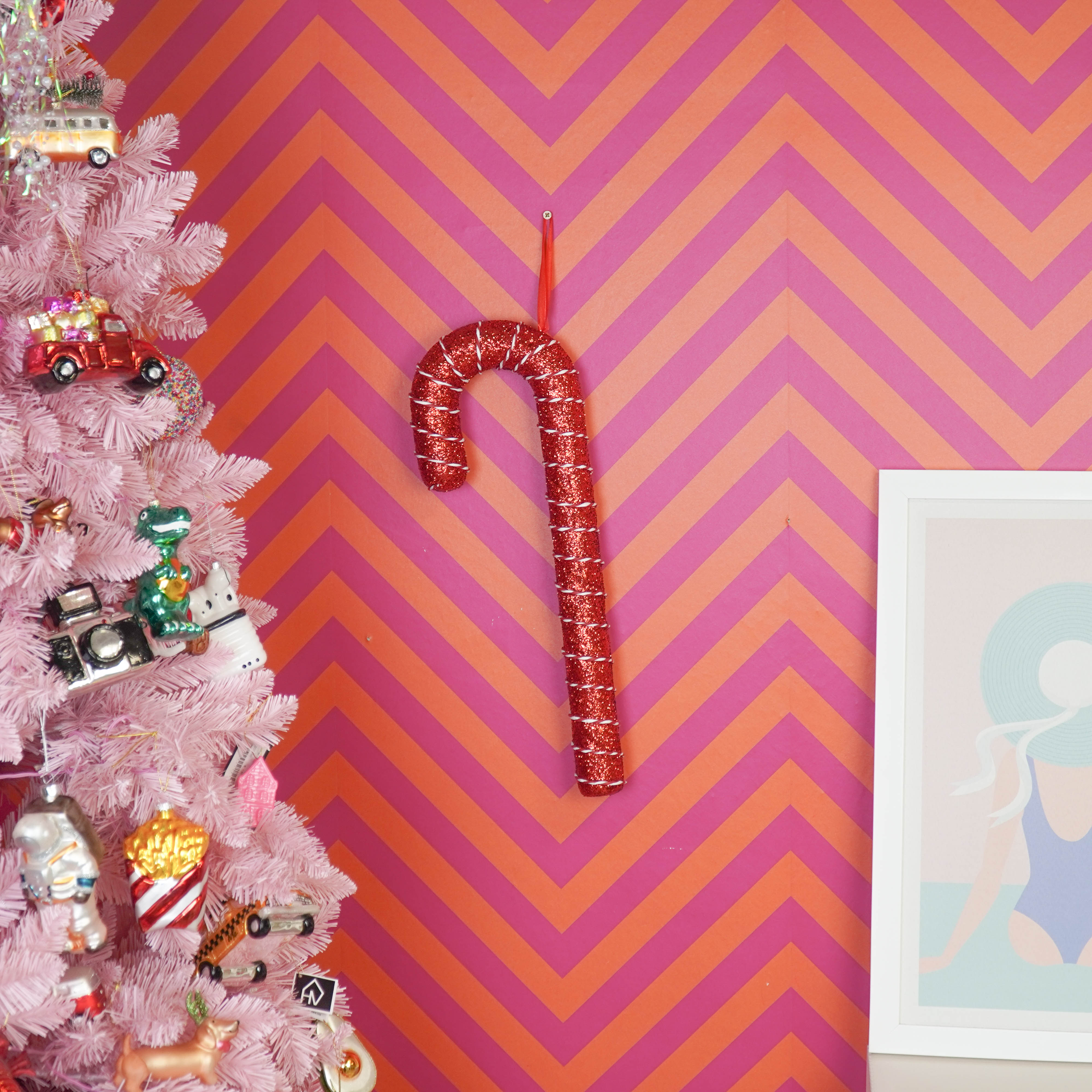 Kerstversiering - Zuurstok - Rood -  Foam -  52 cm