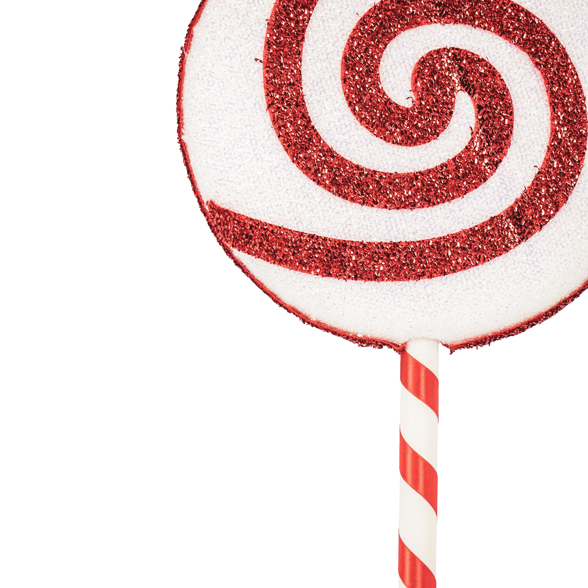 Kerstversiering - Lolly - Wit/ Rood -  Foam -  25x63cm