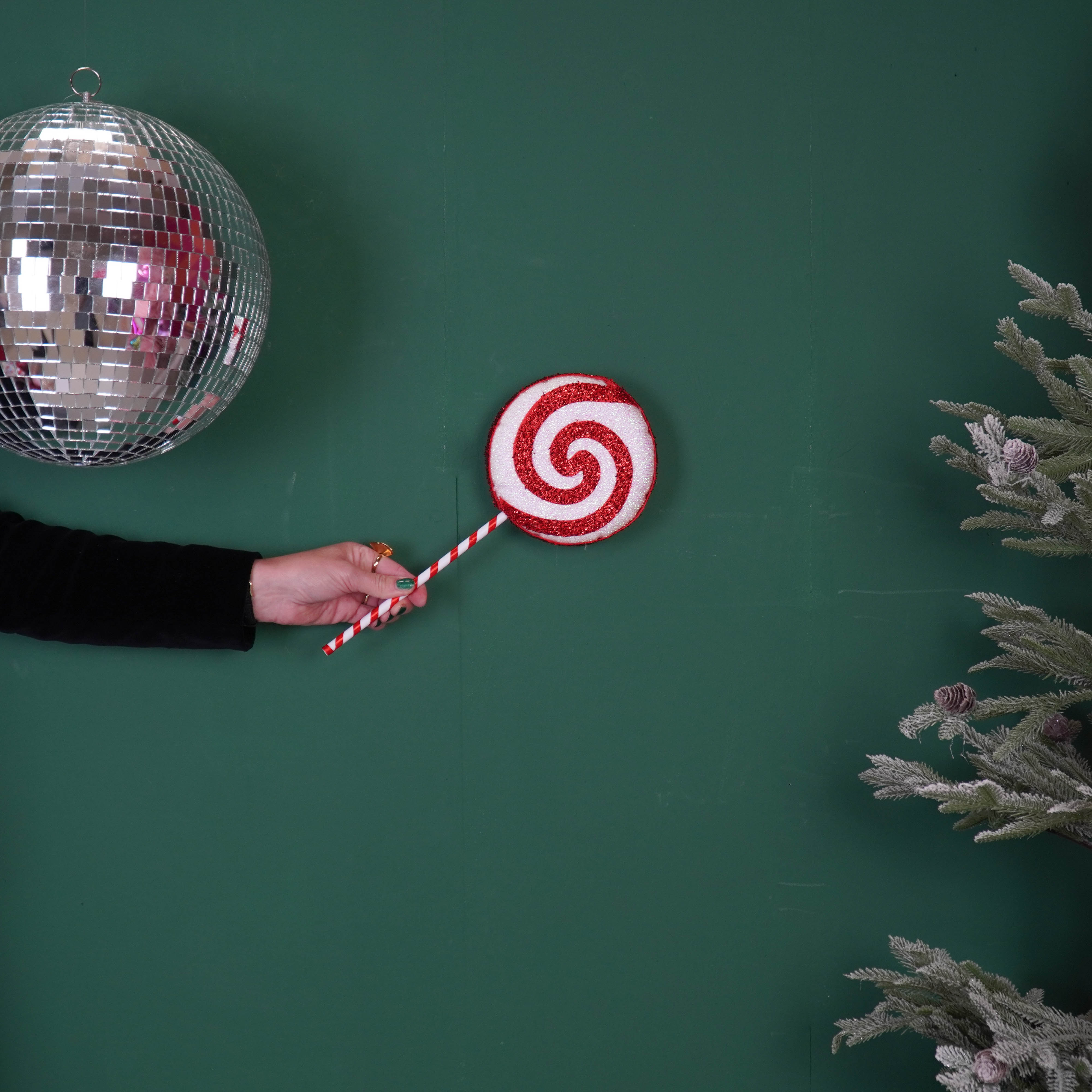 Kerstversiering - Lolly - Wit/ Rood - Foam -  15x35cm