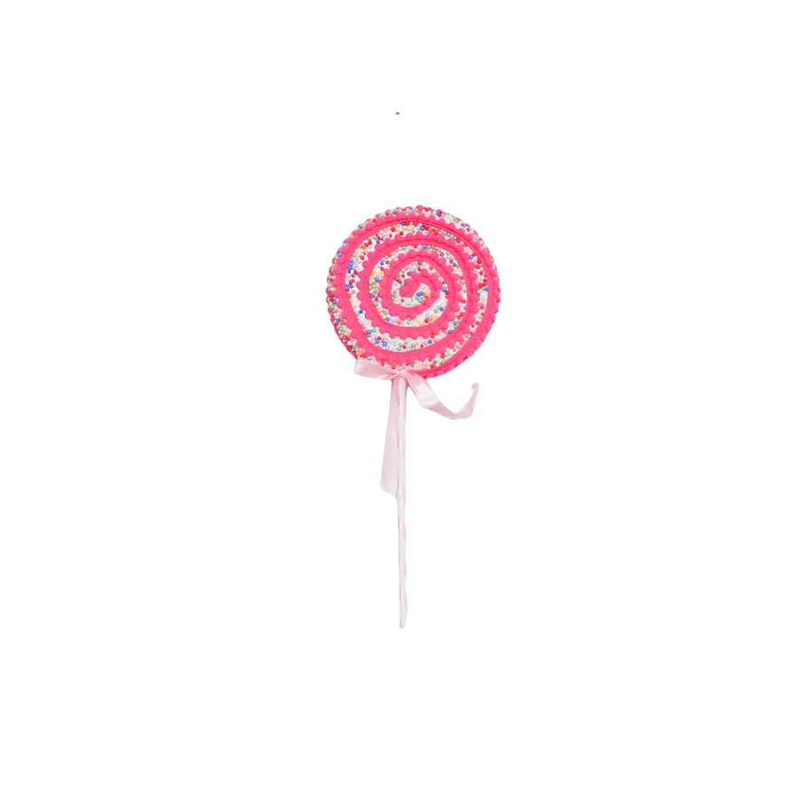Kerstversiering - Lolly - Roze/Geel -  Foam -  10x29cm
