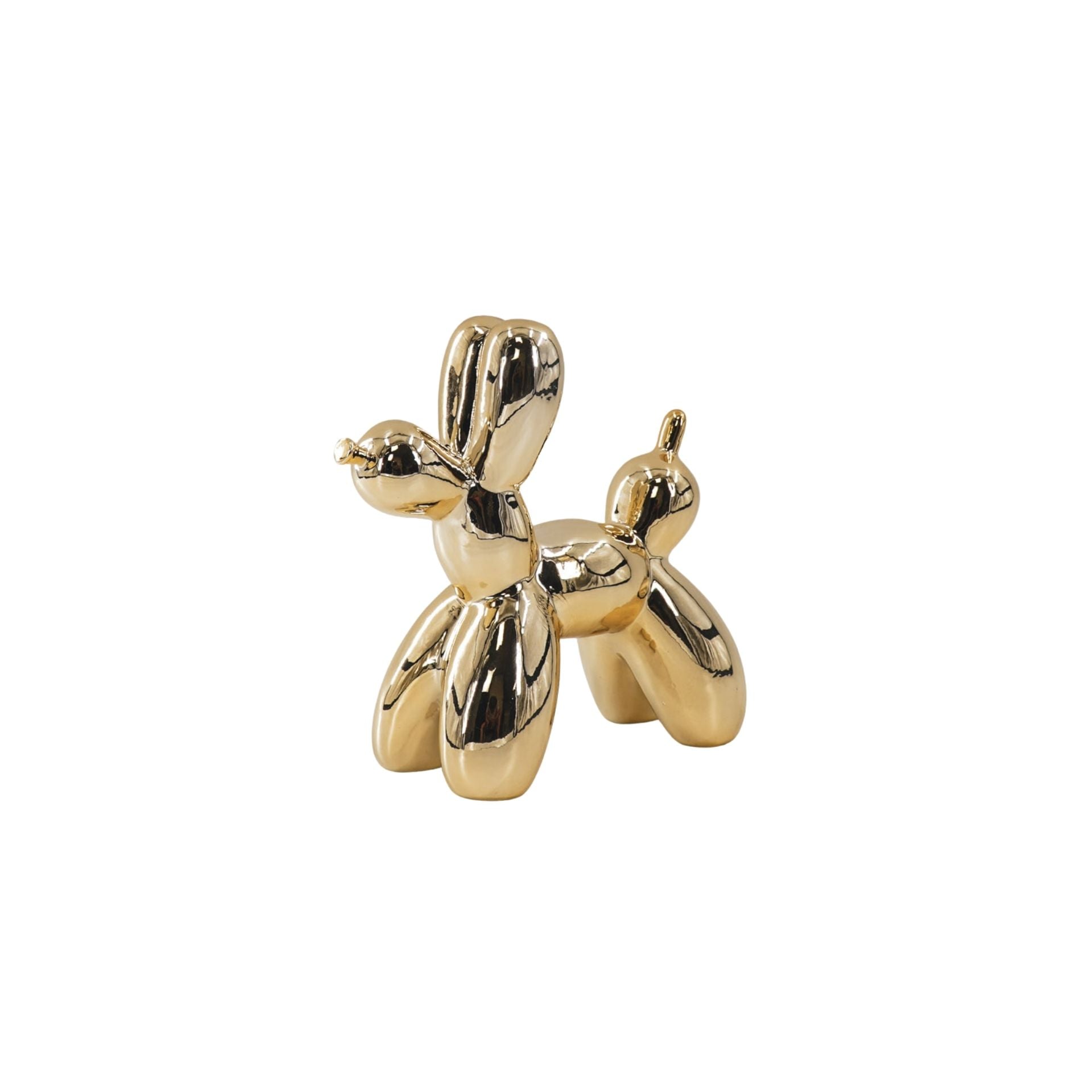Ornament- Ballon Hond Beeld- Keramiek-Goud- 20x9x19 cm