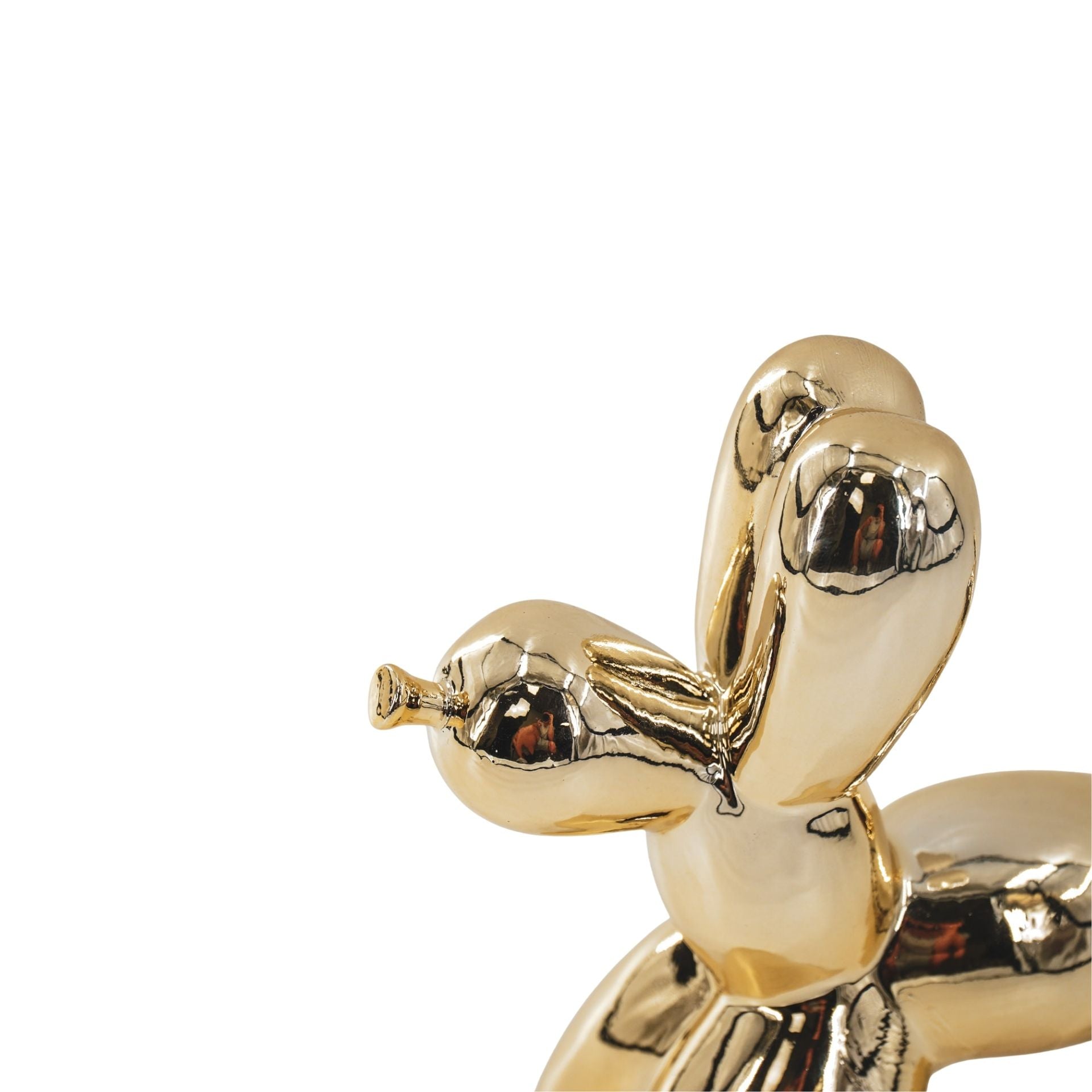 Ornament- Ballon Hond Beeld- Keramiek-Goud- 20x9x19 cm