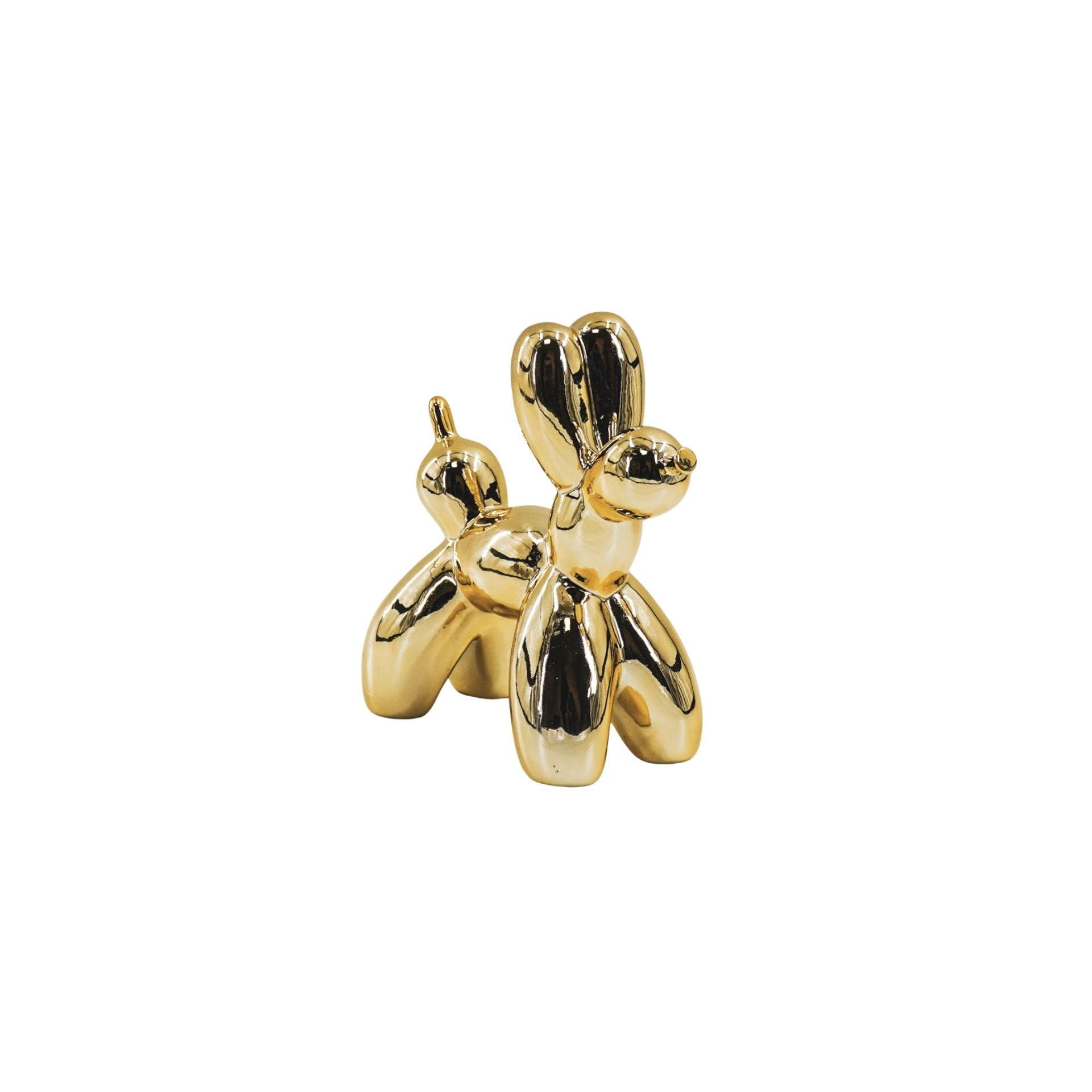 Ornament- Ballon Hond Beeld- Keramiek-Goud- 20x9x19 cm