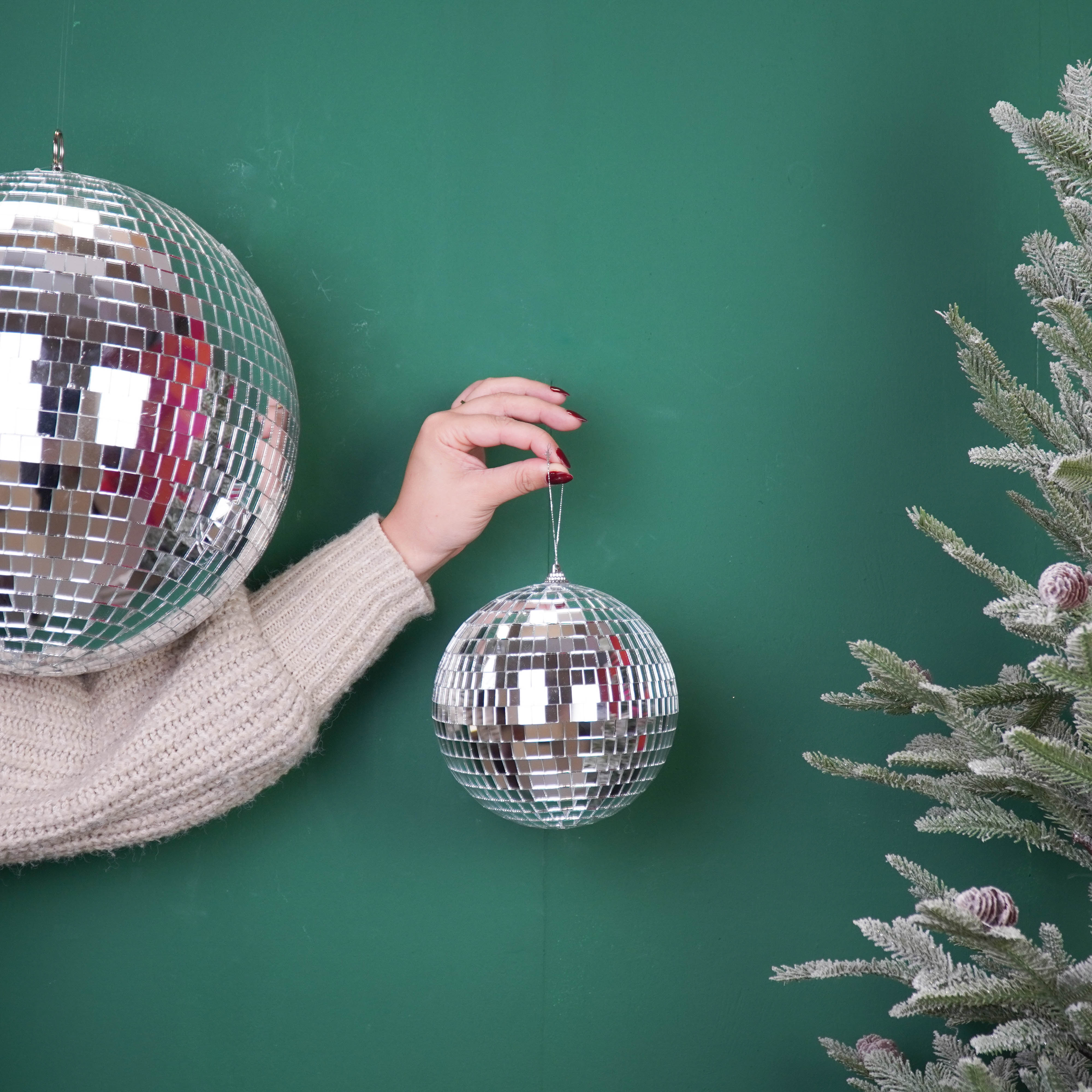 Kerstversiering -  Kersthanger - Discobal - Foam - Zilver - 15x15x15cm