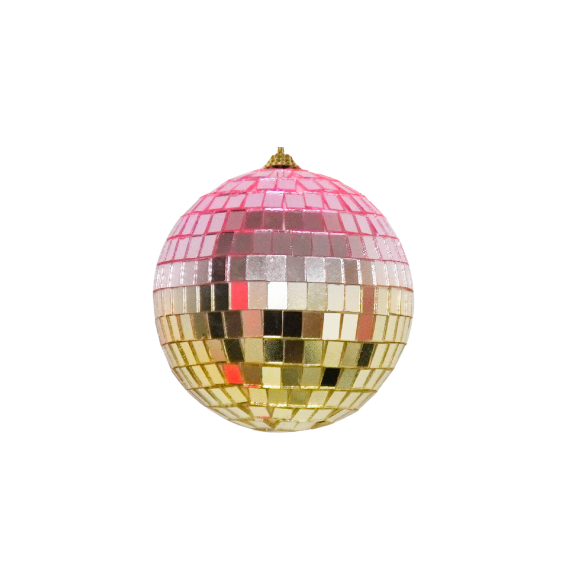 Kerstversiering -  Kersthanger - Discobal - Foam - Roze/Goud - 20x20x20cm