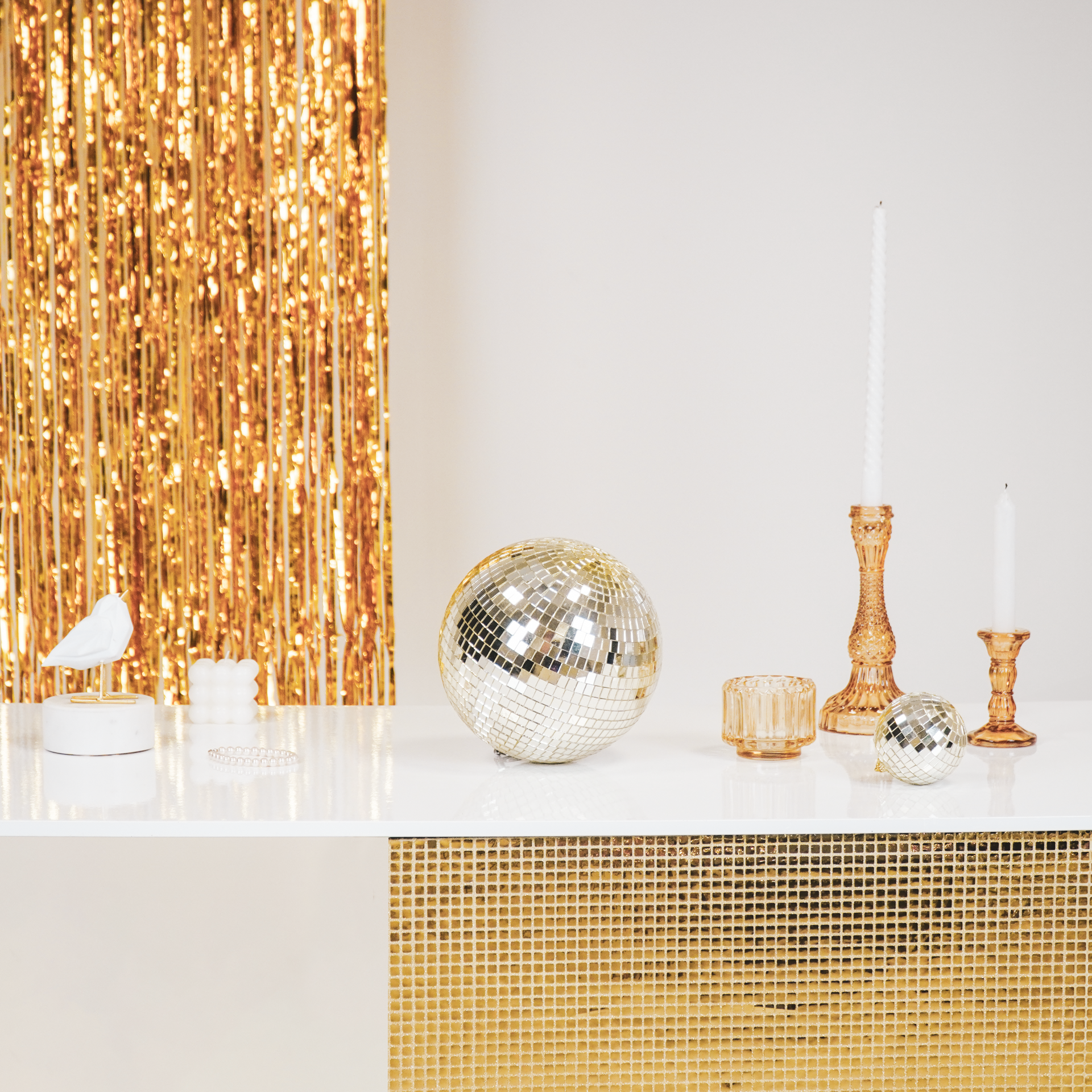 Kerstversiering -  Kersthanger - Discobal - Foam - Goud - 20x20x20cm