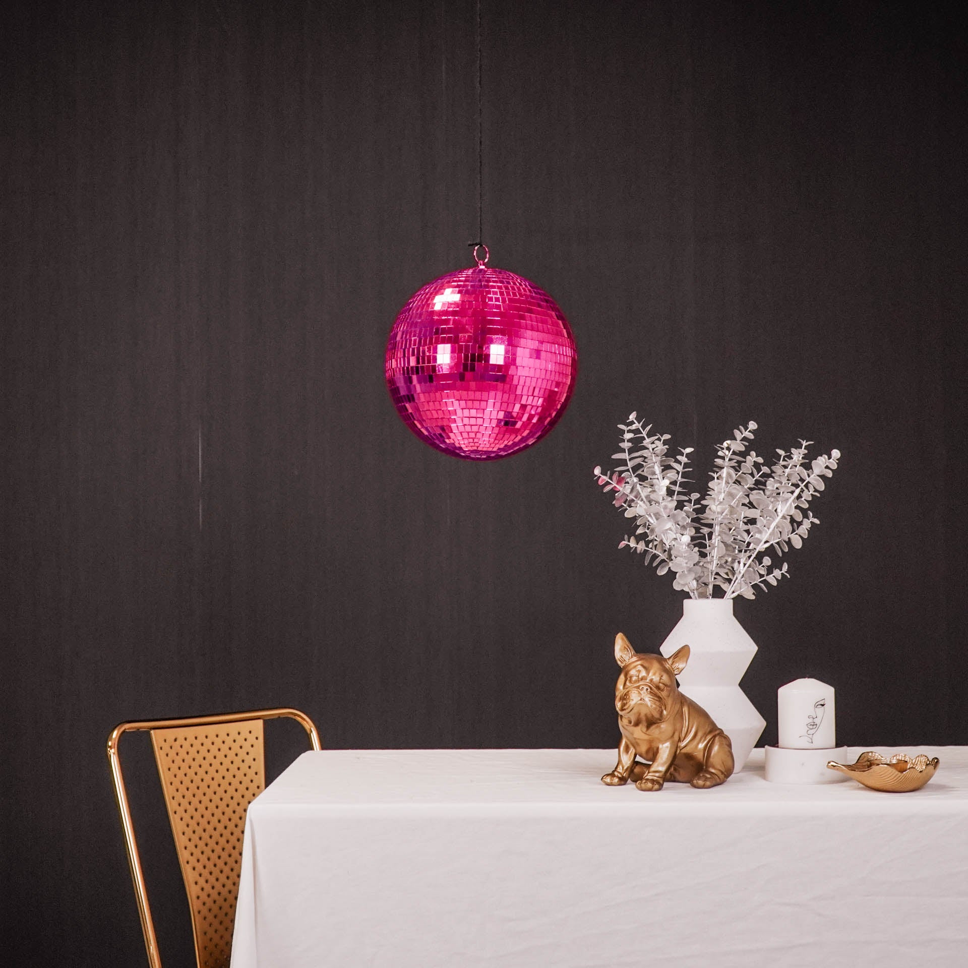Kerstversiering -  Kersthanger - Discobal - Foam - Roze - 25x25x25cm