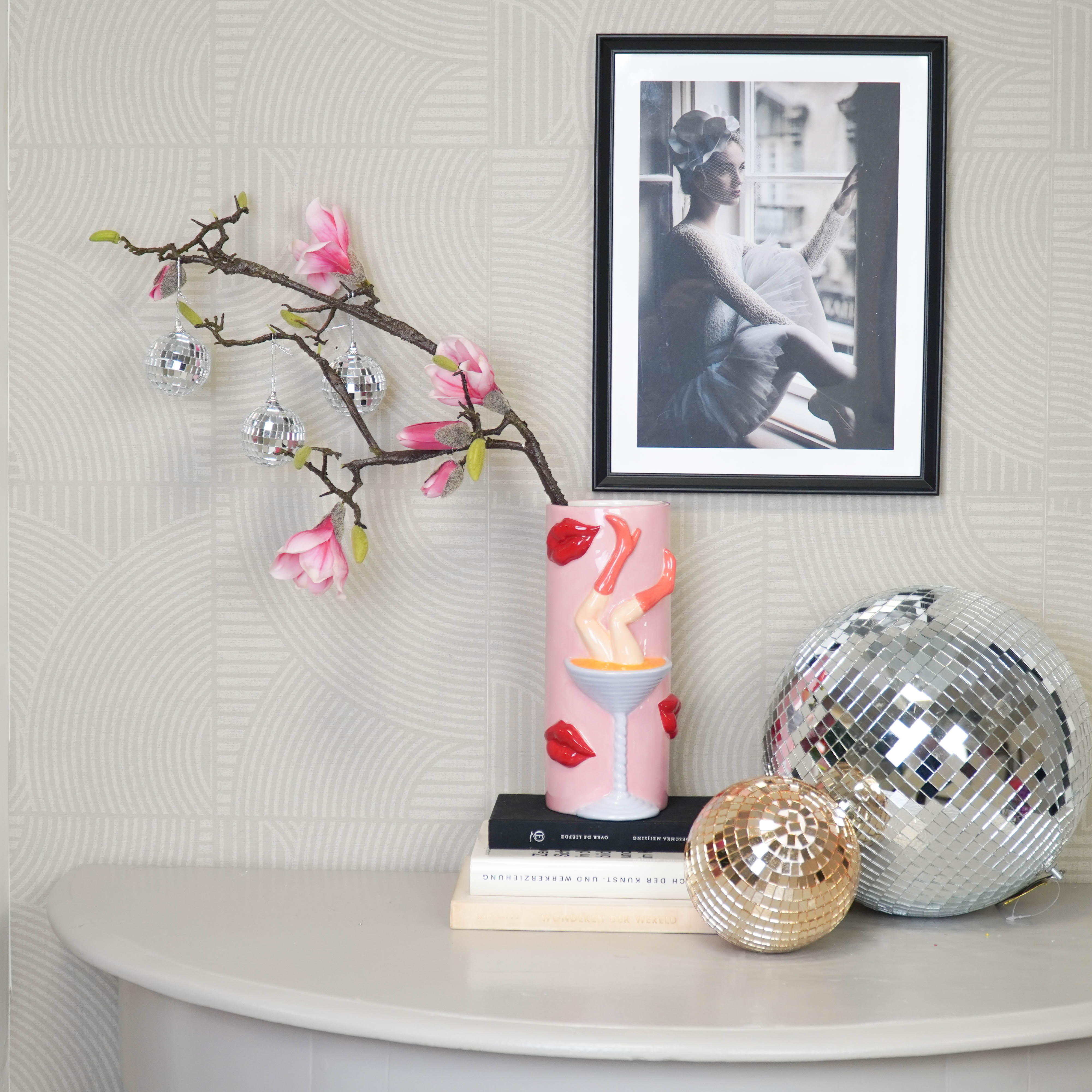 Kerstversiering -  Kersthanger - Discobal - Foam - Set van 6 - Zilver - 6x6x6cm