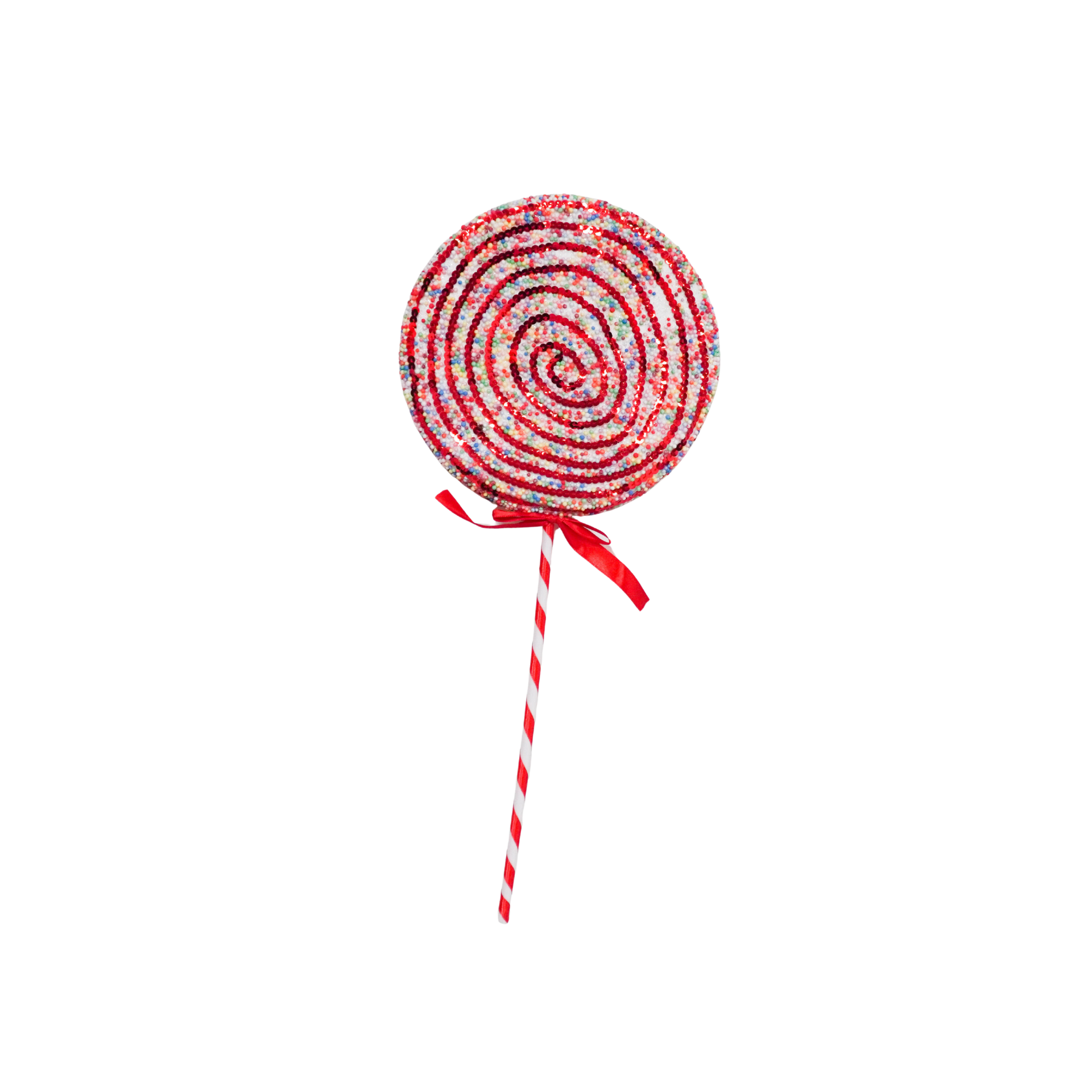 Kerstversiering - Lolly - Rood/ Wit/ Swirl - Foam -  25x63cm