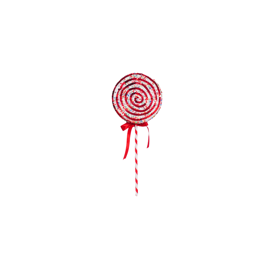 Kerstversiering - Lolly - Rood /Wit/ Swirl -  Foam -  15x35cm