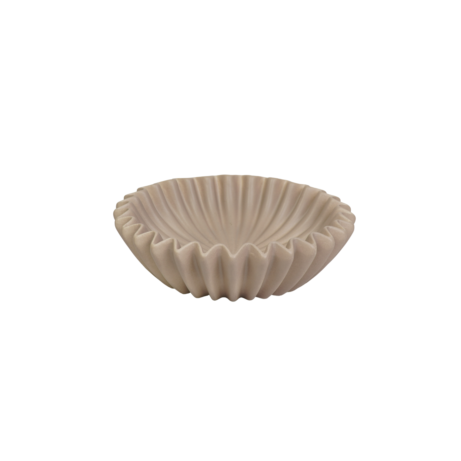 Schaal-  Plissé  Schaal- Keramiek- Taupe- 29,5x29,5x9cm