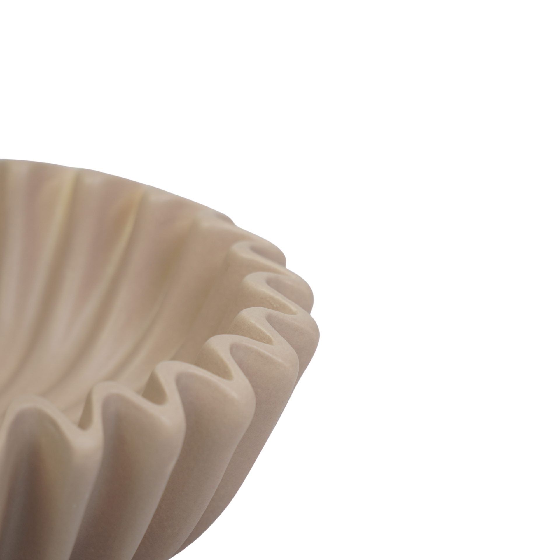 Schaal-  Plissé  Schaal- Keramiek- Taupe- 29,5x29,5x9cm