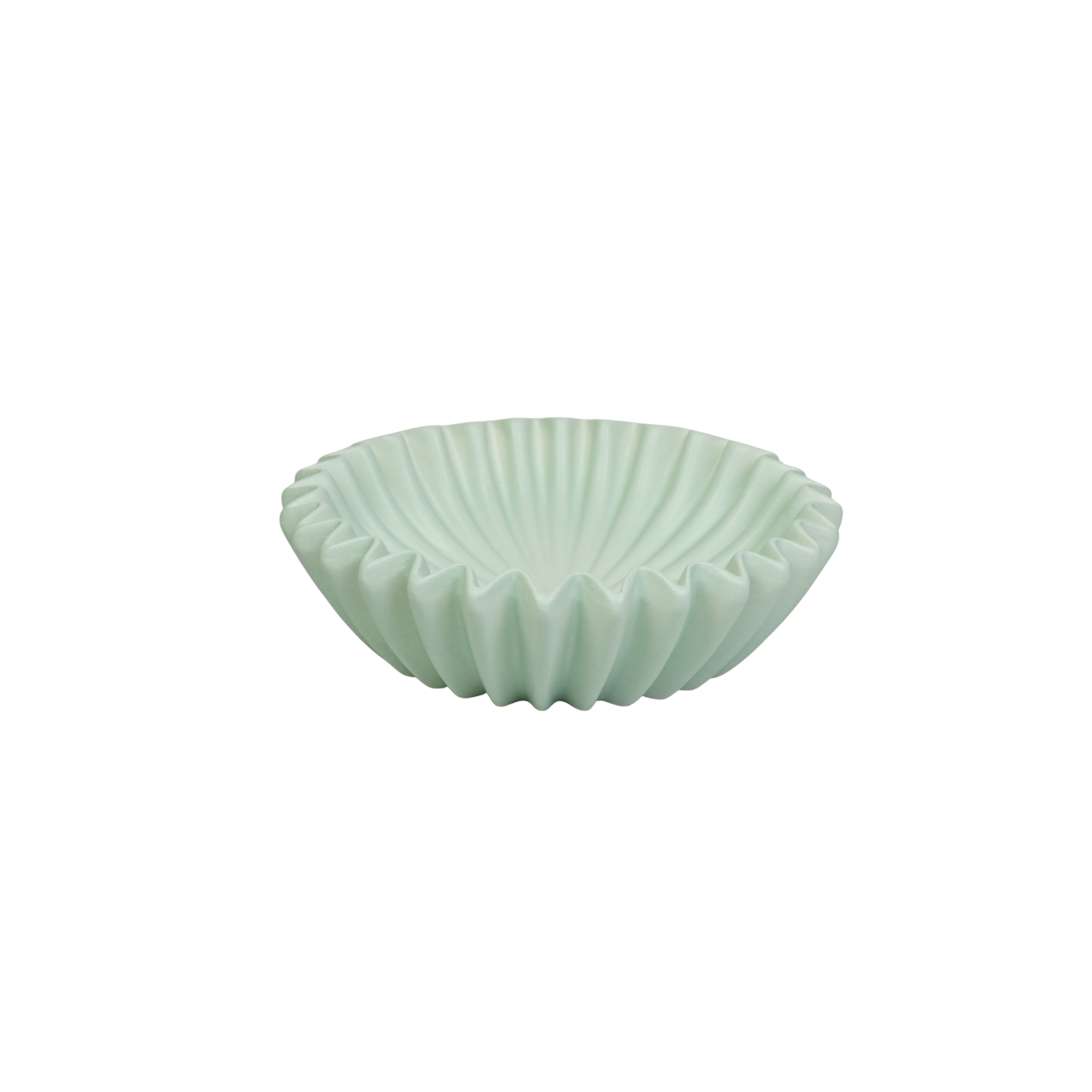 Schaal-  Plissé Schaal- Keramiek- Mint- 29,5x29,5x9cm