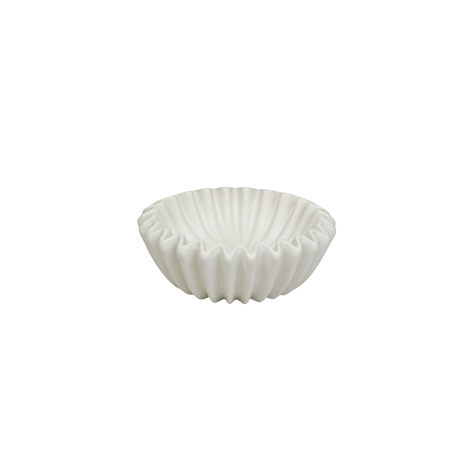 Schaal - Plissé Schaal- Keramiek - Wit - 20x20x7 cm