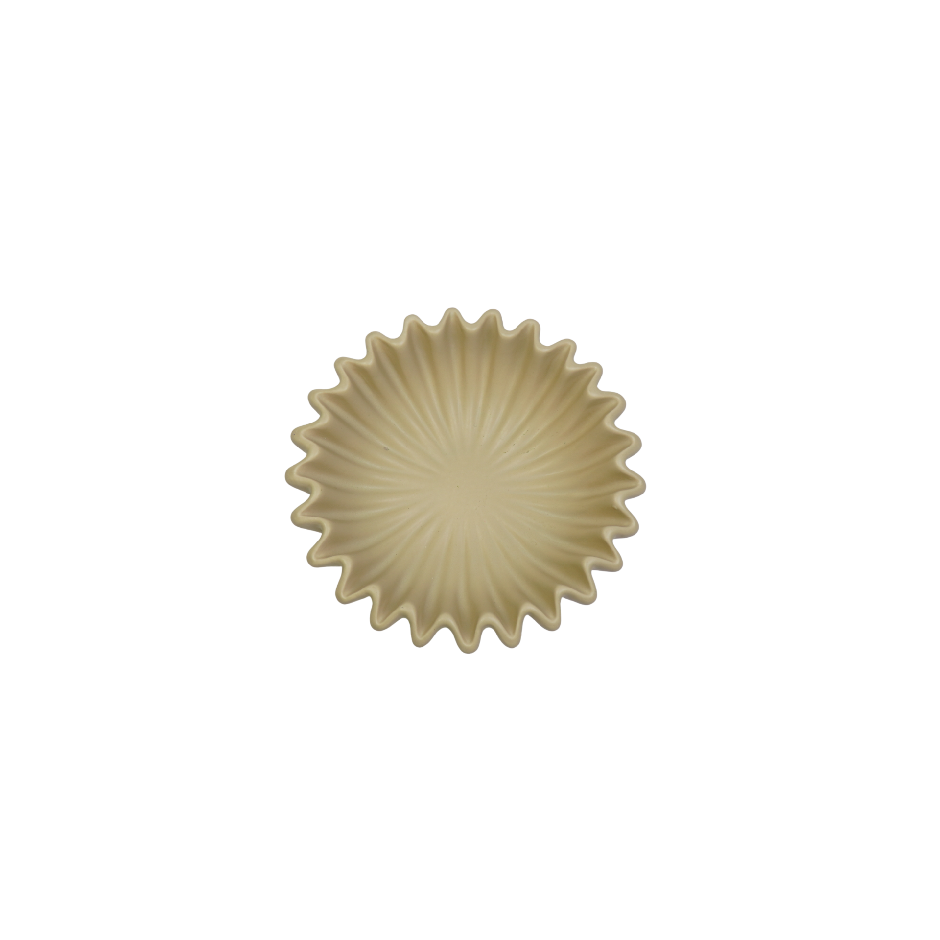 Schaal-  Plissé Schaal- Keramiek- Zand- 20x20x7 cm