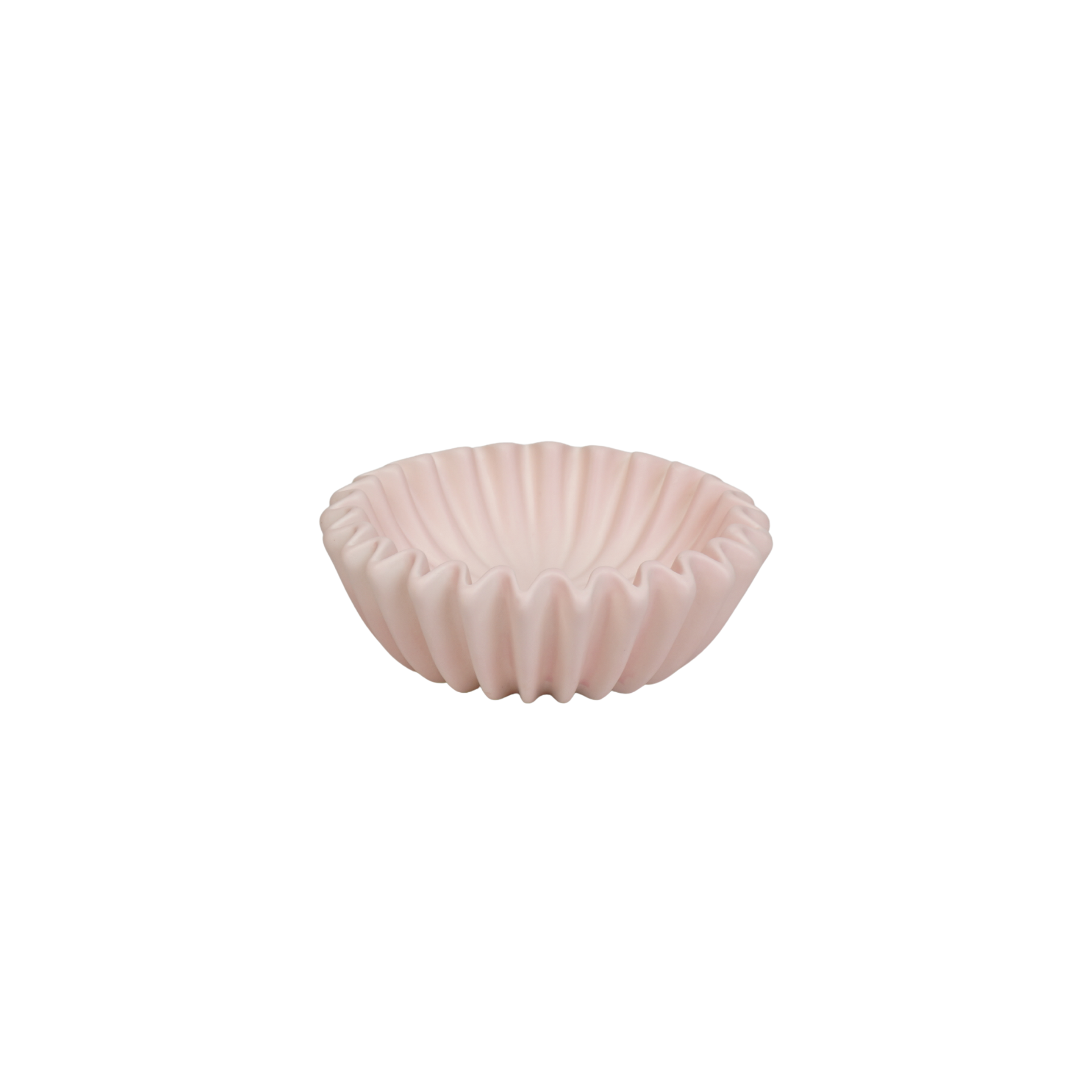 Schaal- Plissé Schaal- Keramiek- Licht Roze- 20x20x7 cm