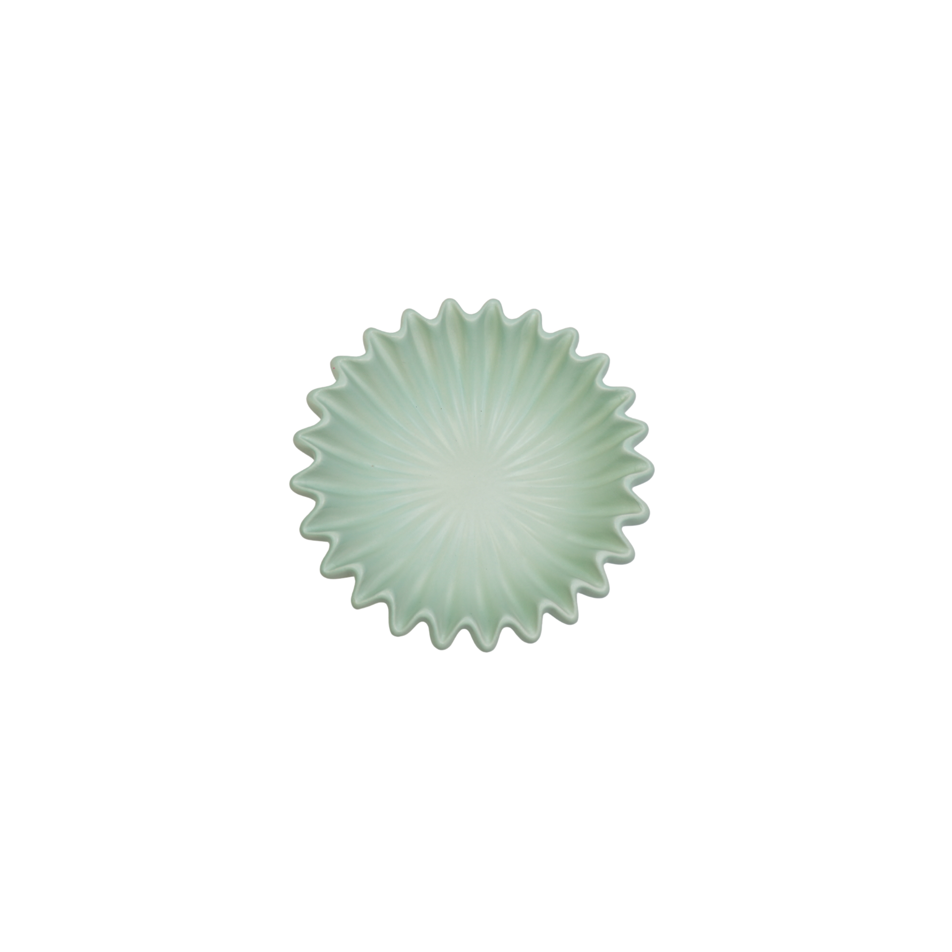 Schaal-  Plissé Schaal- Keramiek- Mint- 20x20x7 cm