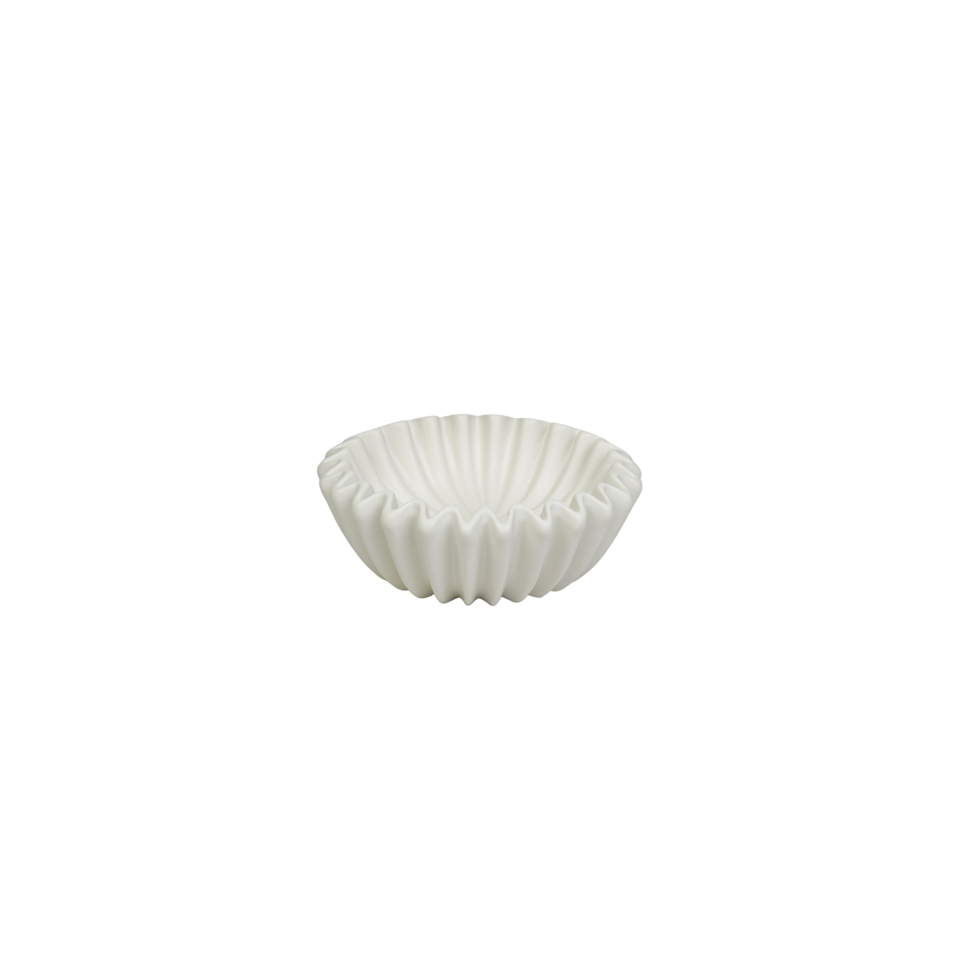 Schaal-  Plissé Schaal- Keramiek- Wit- 15x15x4,5 cm