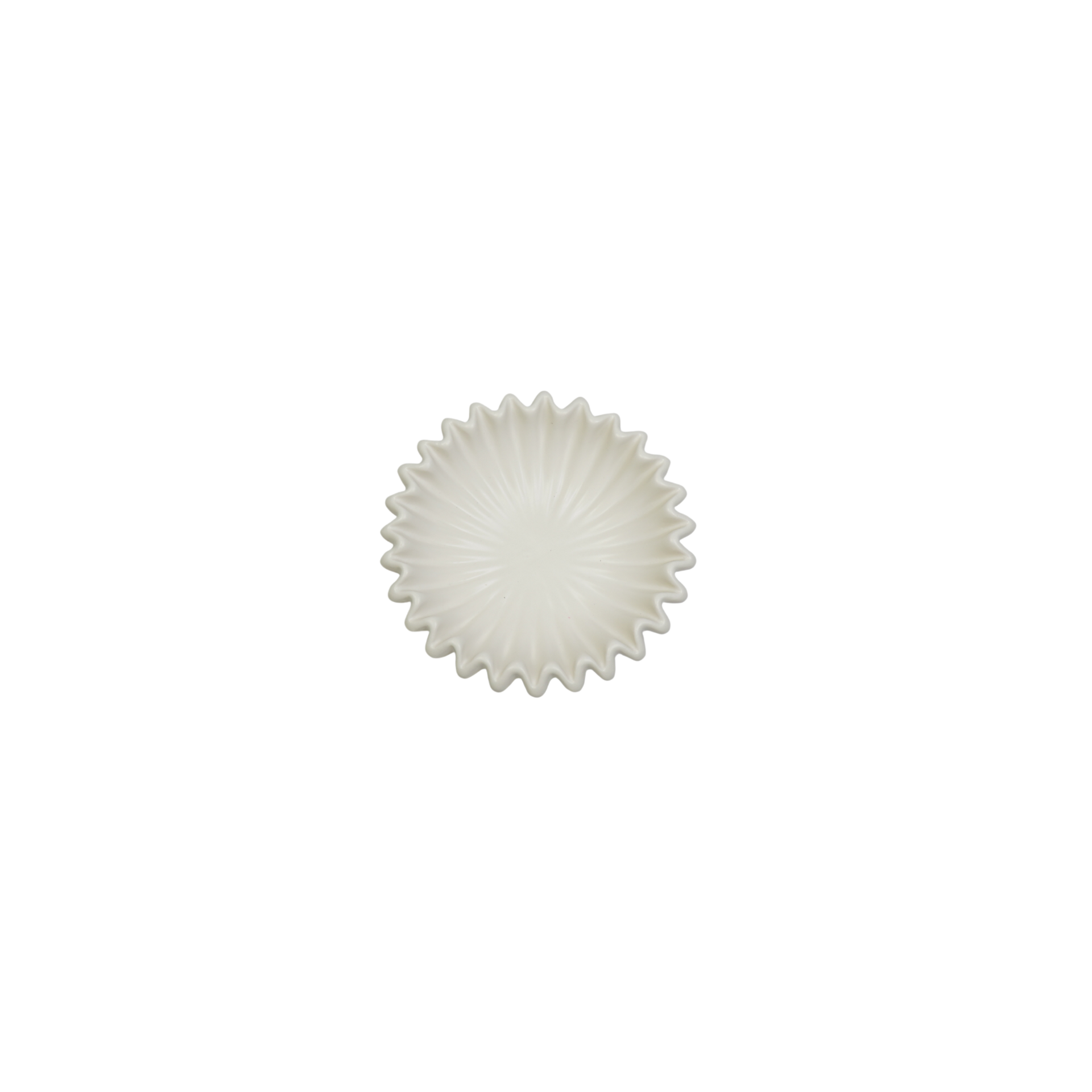 Schaal-  Plissé Schaal- Keramiek- Wit- 15x15x4,5 cm