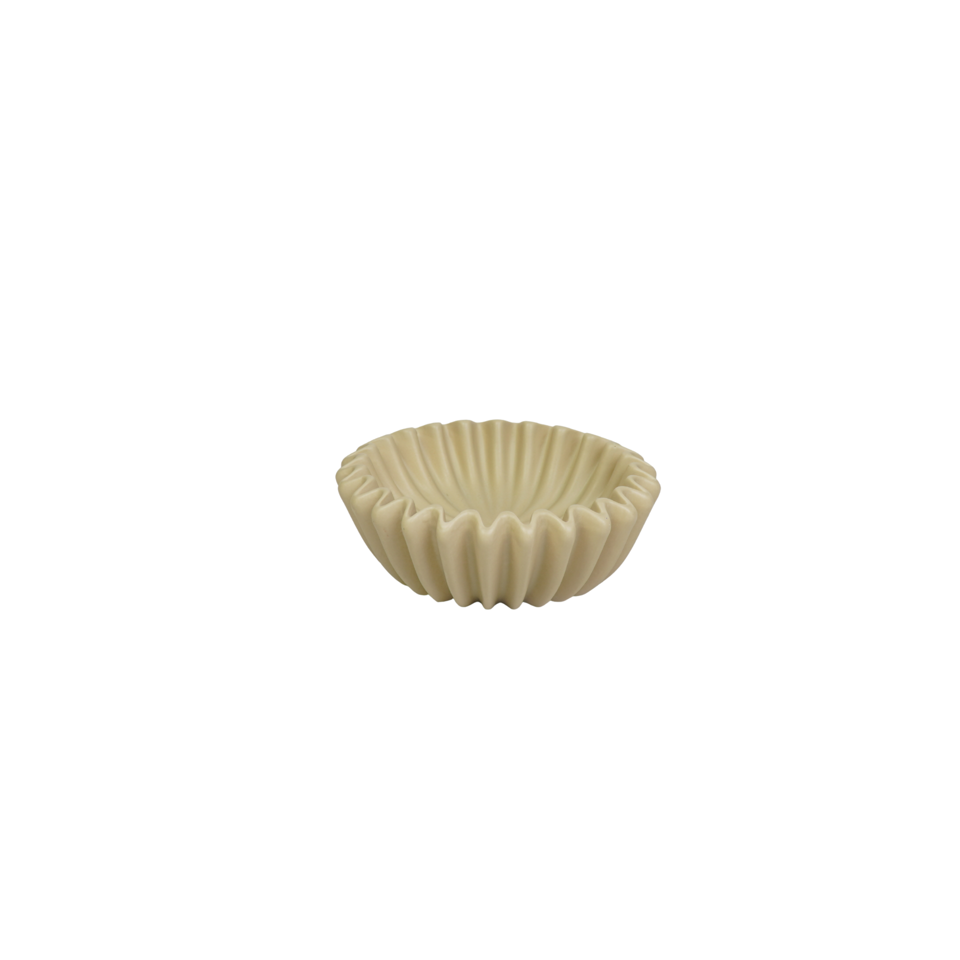 Schaal - Plissé Schaal - Keramiek- Zand - 15x15x4,5 cm