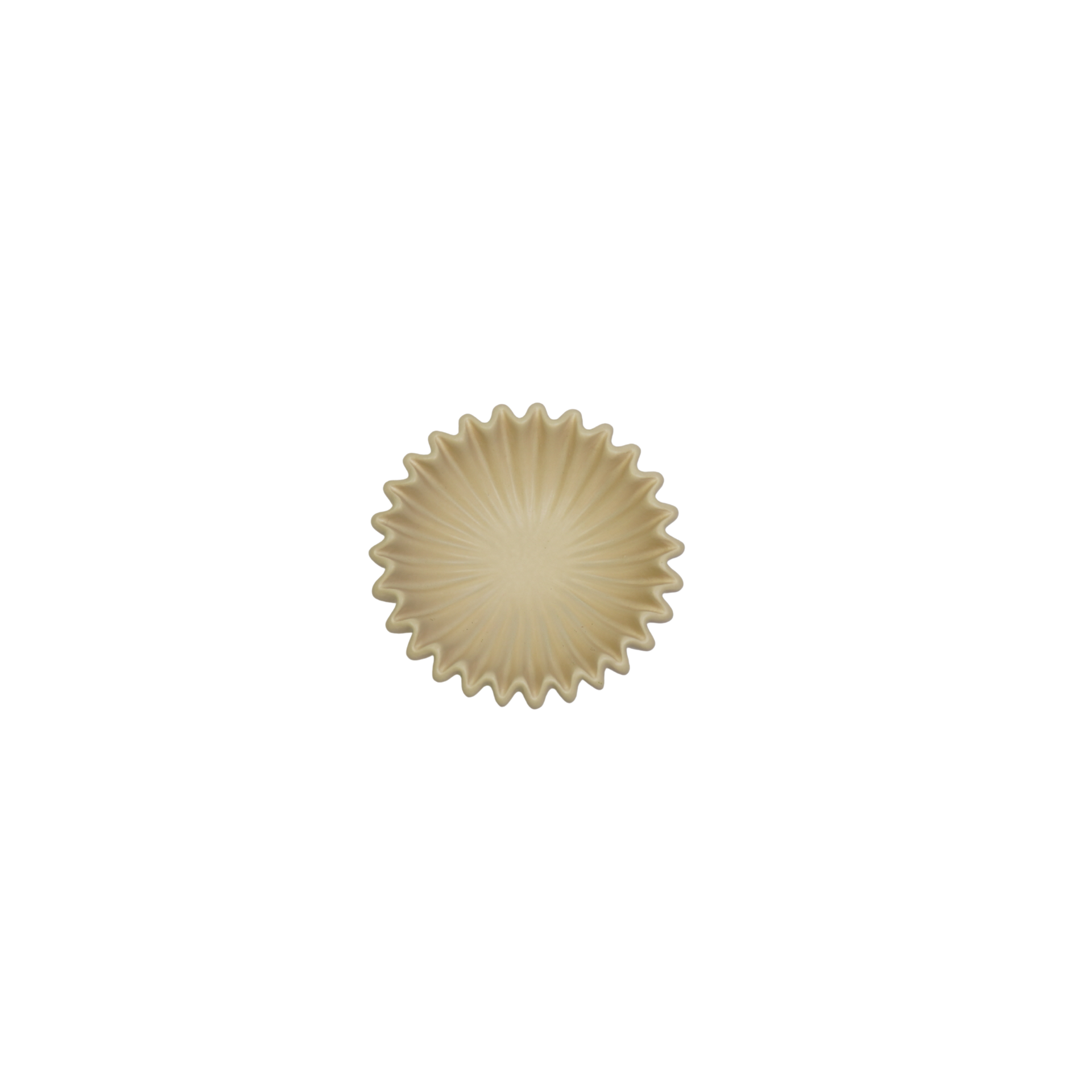 Schaal - Plissé Schaal - Keramiek- Zand - 15x15x4,5 cm
