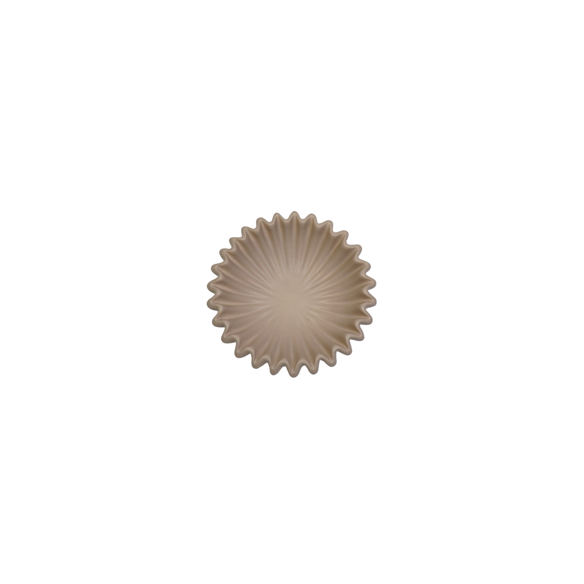 Schaal-  Plissé Schaal- Keramiek- Taupe- 15x15x4,5 cm