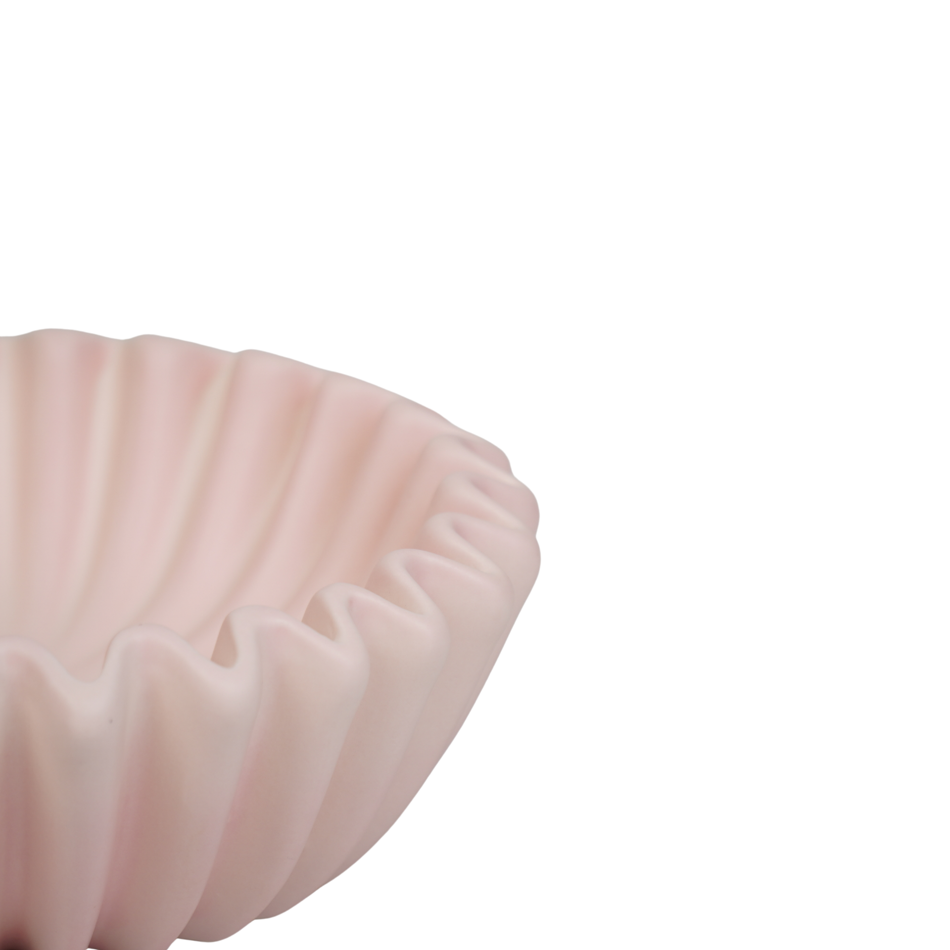 Schaal-  Plissé Schaal- Keramiek- Licht Roze- 15x15x4,5cm
