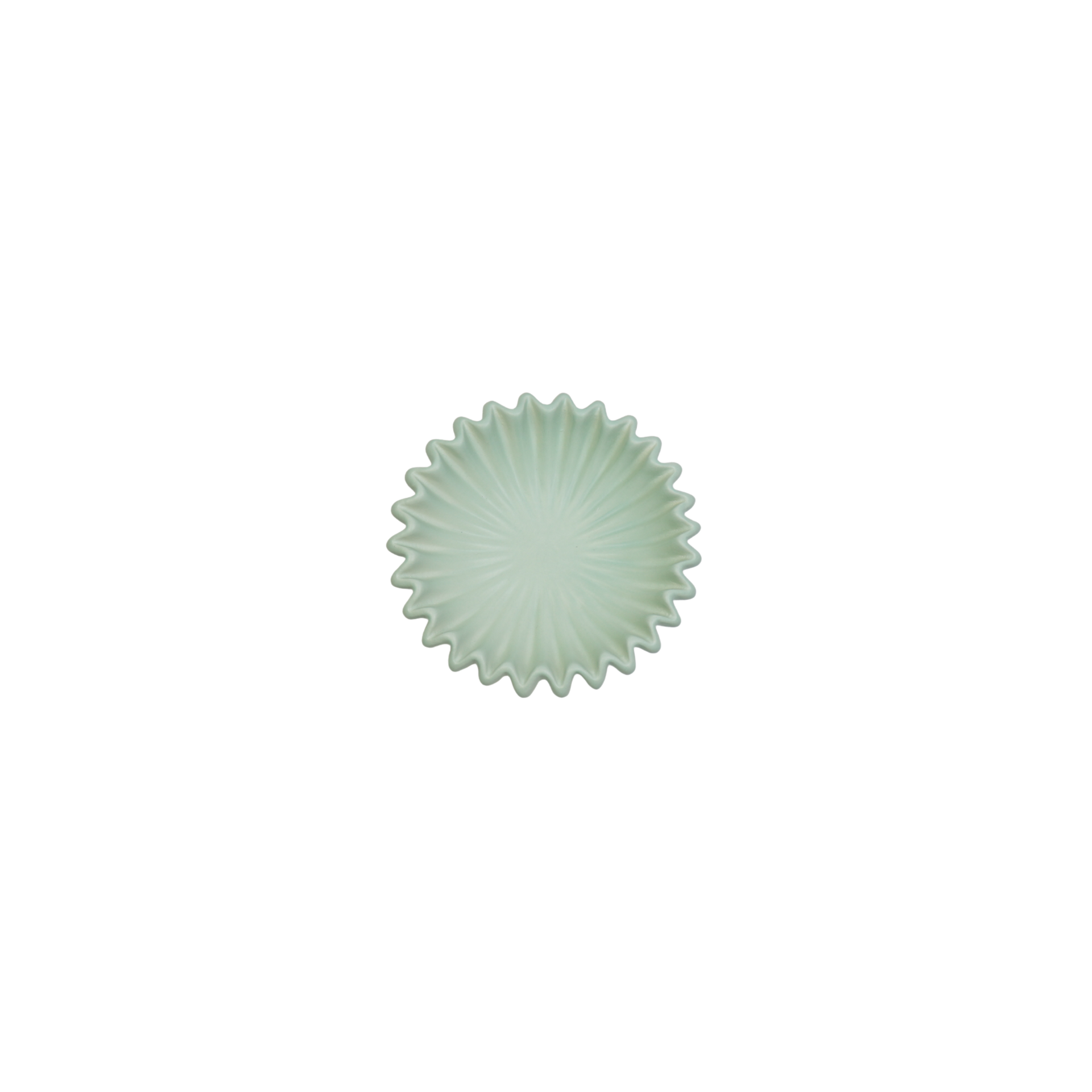 Schaal- Plissé Schaal- Keramiek- Mint- 15x15x4,5 cm