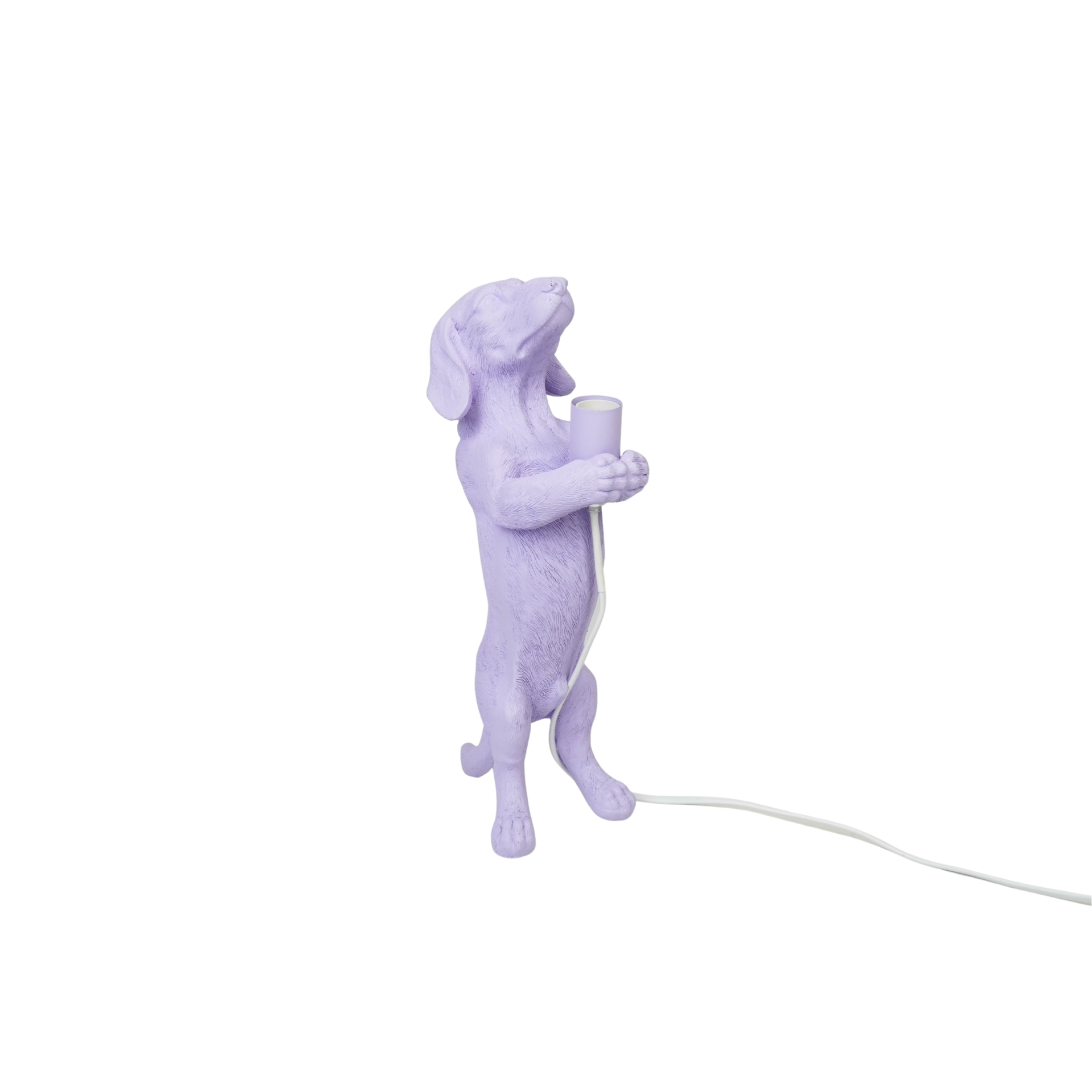 Lampen - Teckel Tafellamp - Polyresin - Lila - E14 - 10x15x38cm