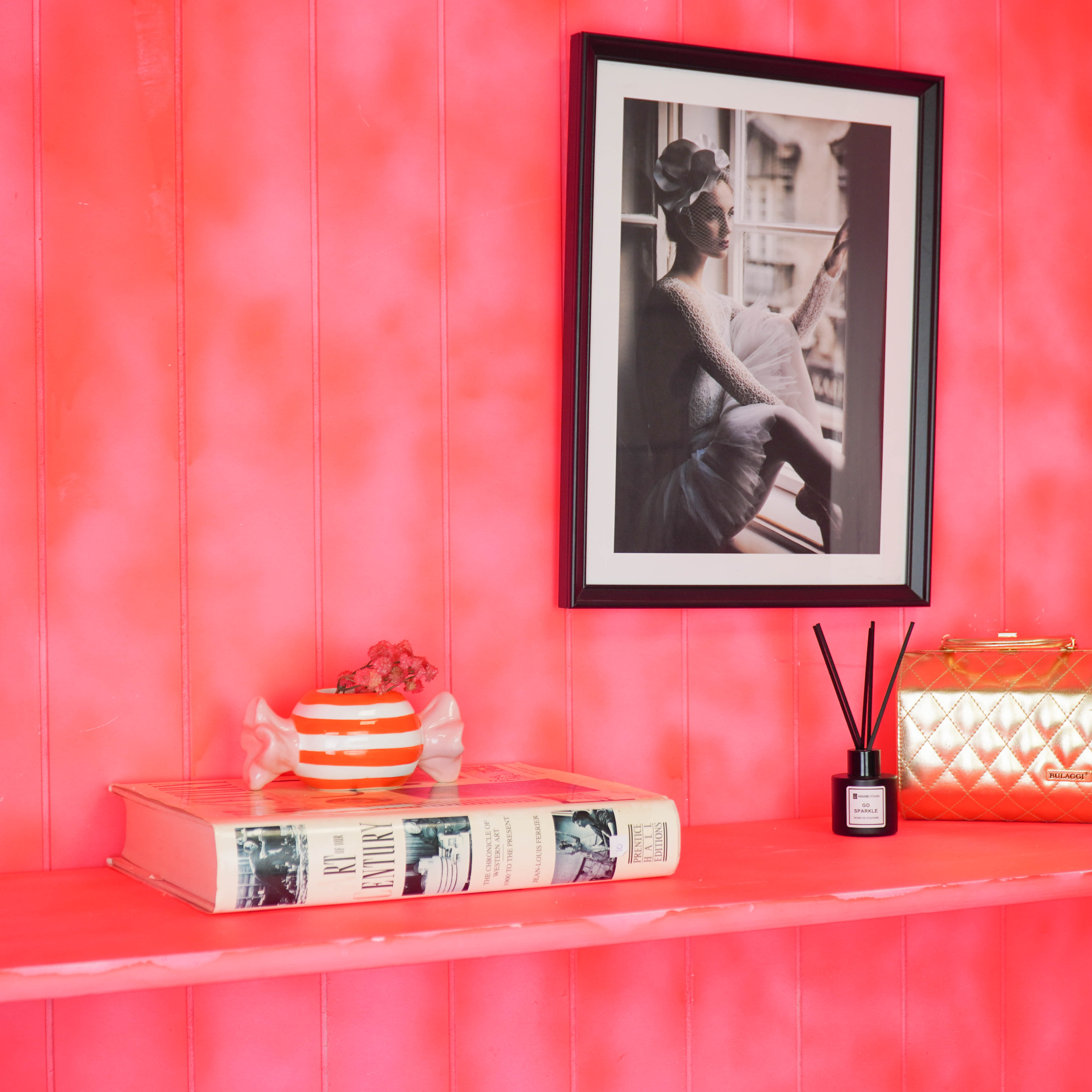 Pot - Planten Pot Toffee Snoepje - Dolomiet - Roze/Oranje - 12.5x6x6 cm